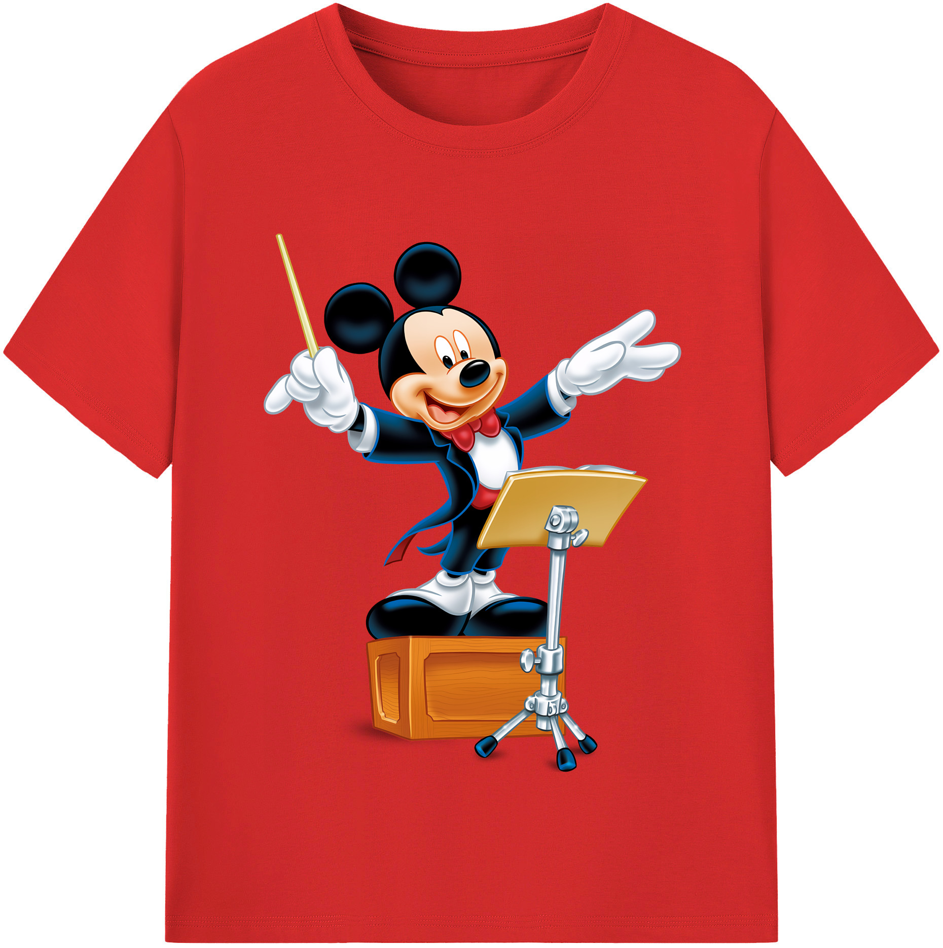 ミッキーマウス Mickey Mouse レディースカジュアルプリントTシャツ（綿100％）