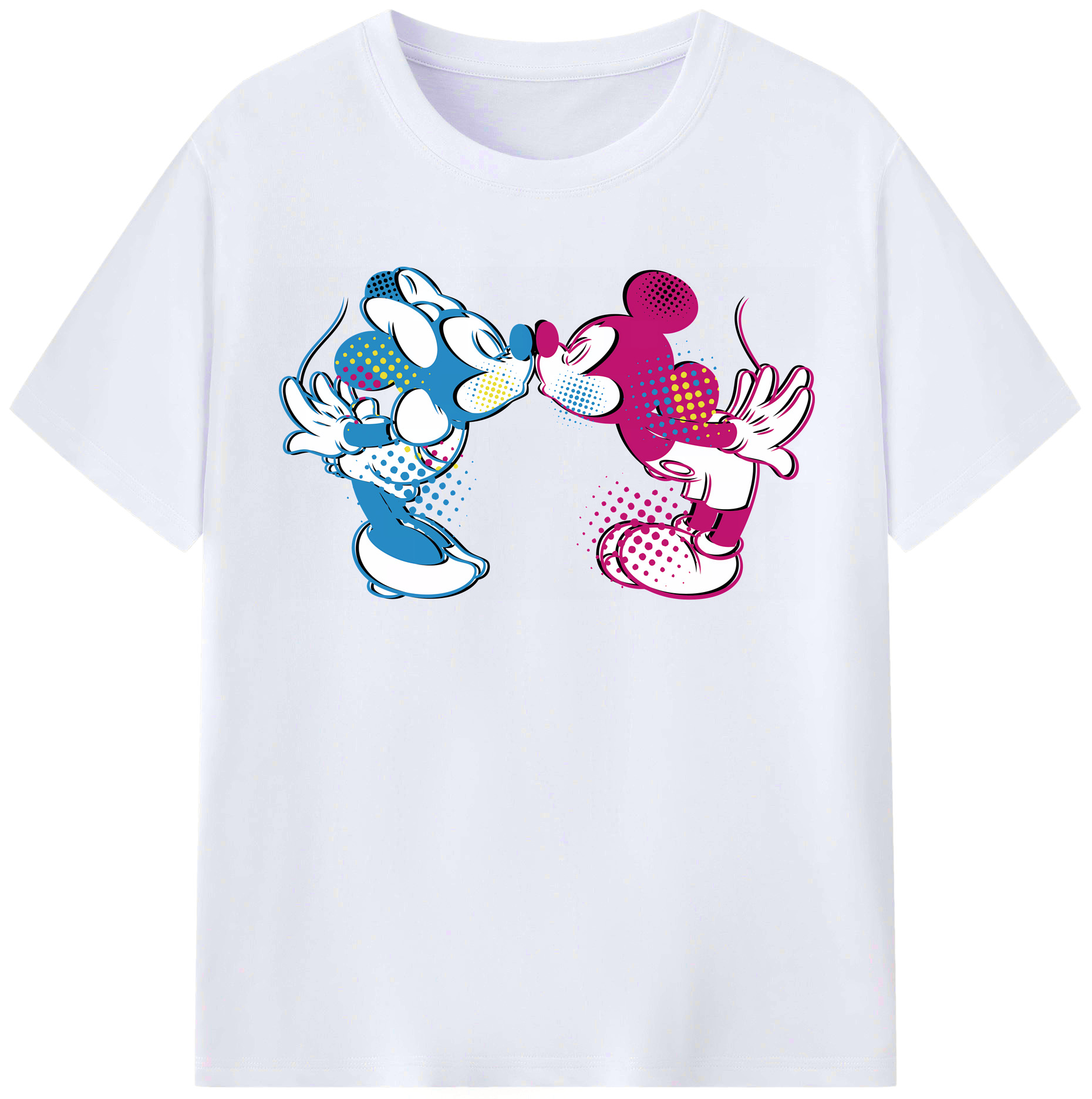 （画像用） ミッキーマウス Mickey Mouse レディースカジュアルプリントTシャツ（綿100％）