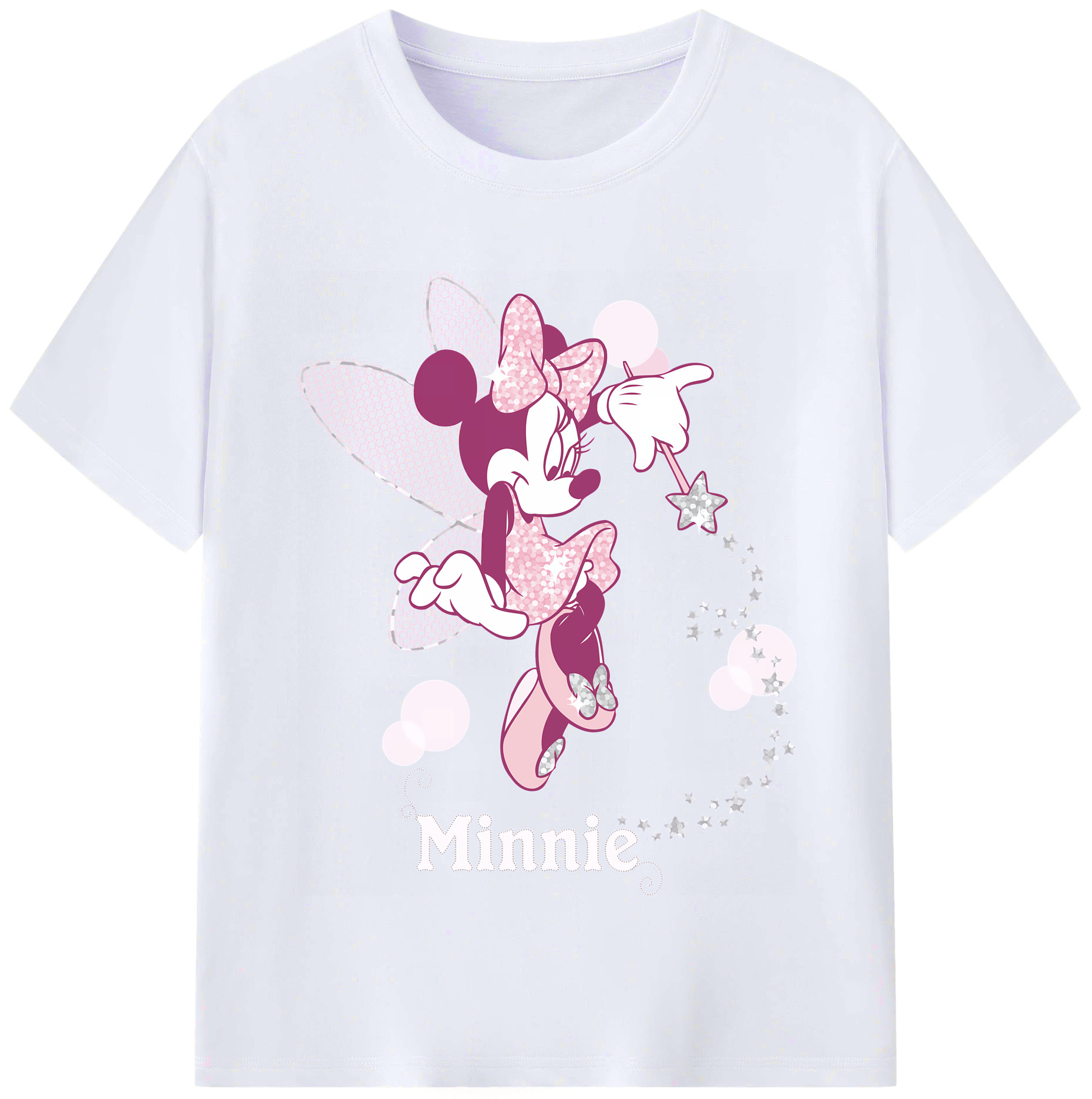 （画像用） ミッキーマウス Mickey Mouse レディースカジュアルプリントTシャツ（綿100％）