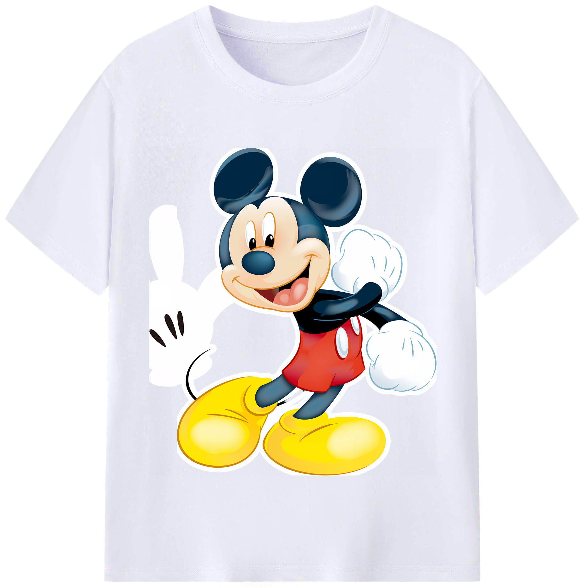 ミッキーマウス Mickey Mouse レディースカジュアルプリントTシャツ（綿100％）