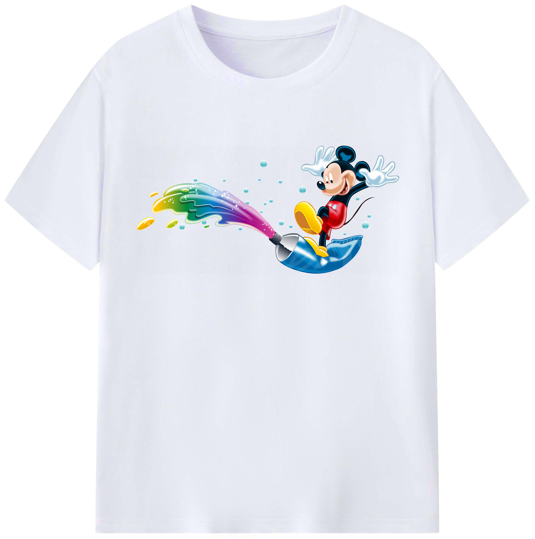 ミッキーマウス Mickey Mouse レディースカジュアルプリントTシャツ（綿100％）