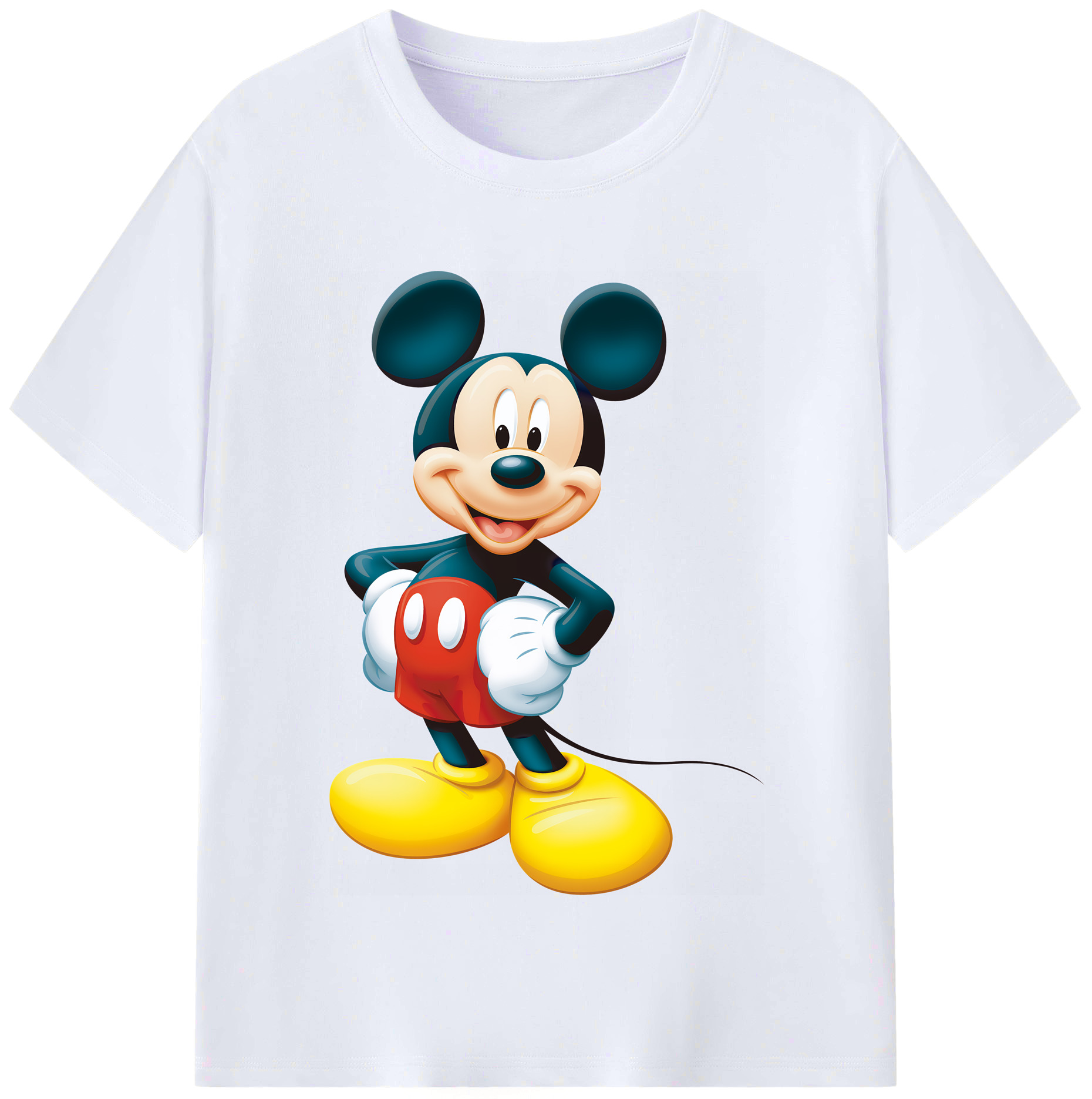 （画像用） ミッキーマウス Mickey Mouse レディースカジュアルプリントTシャツ（綿100％）