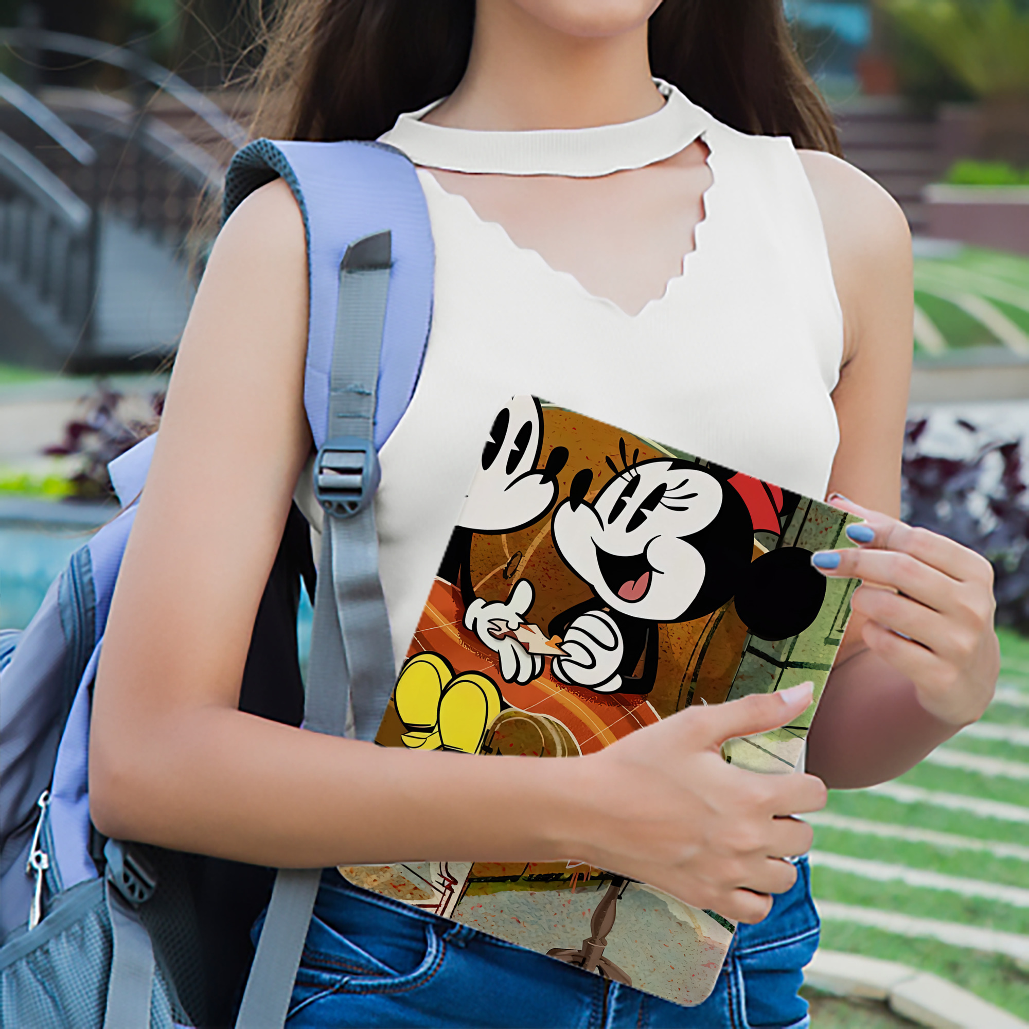 ミッキーマウス Mickey Mouse IPad ケース ブック型 PUレザー TPU 耐衝撃 軽量 薄型 ペン収納なし 全面保護 IPad 各モデル対応