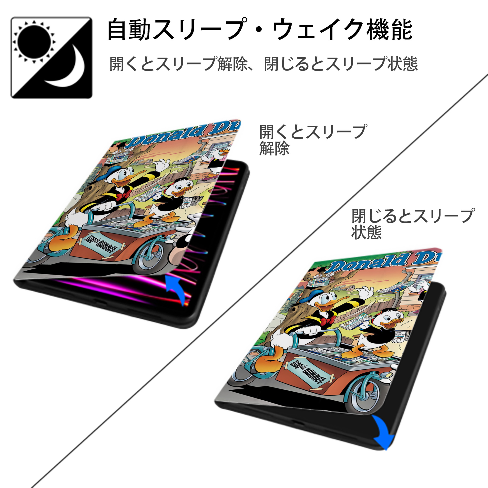 ミッキーマウス Mickey Mouse IPad ケース ブック型 PUレザー TPU 耐衝撃 軽量 薄型 ペン収納なし 全面保護 IPad 各モデル対応