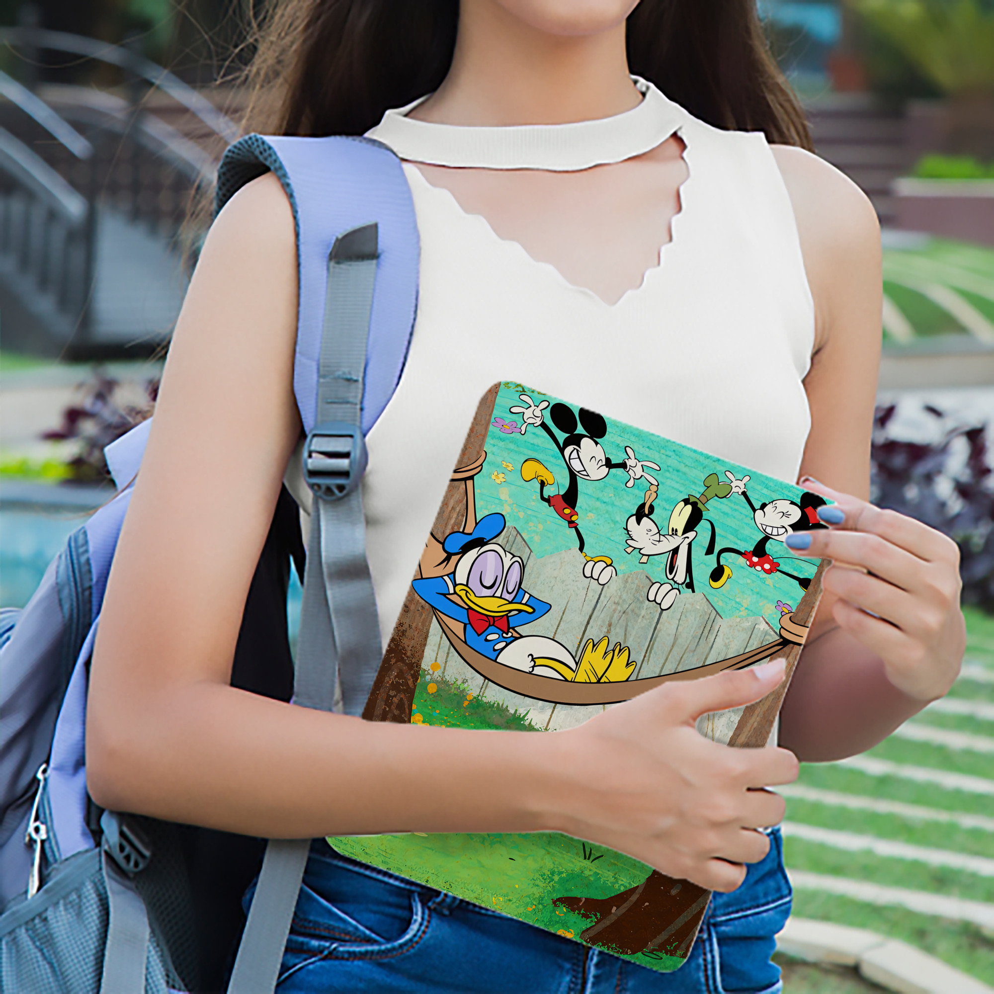 ミッキーマウス Mickey Mouse IPad ケース ブック型 PUレザー TPU 耐衝撃 軽量 薄型 ペン収納なし 全面保護 IPad 各モデル対応