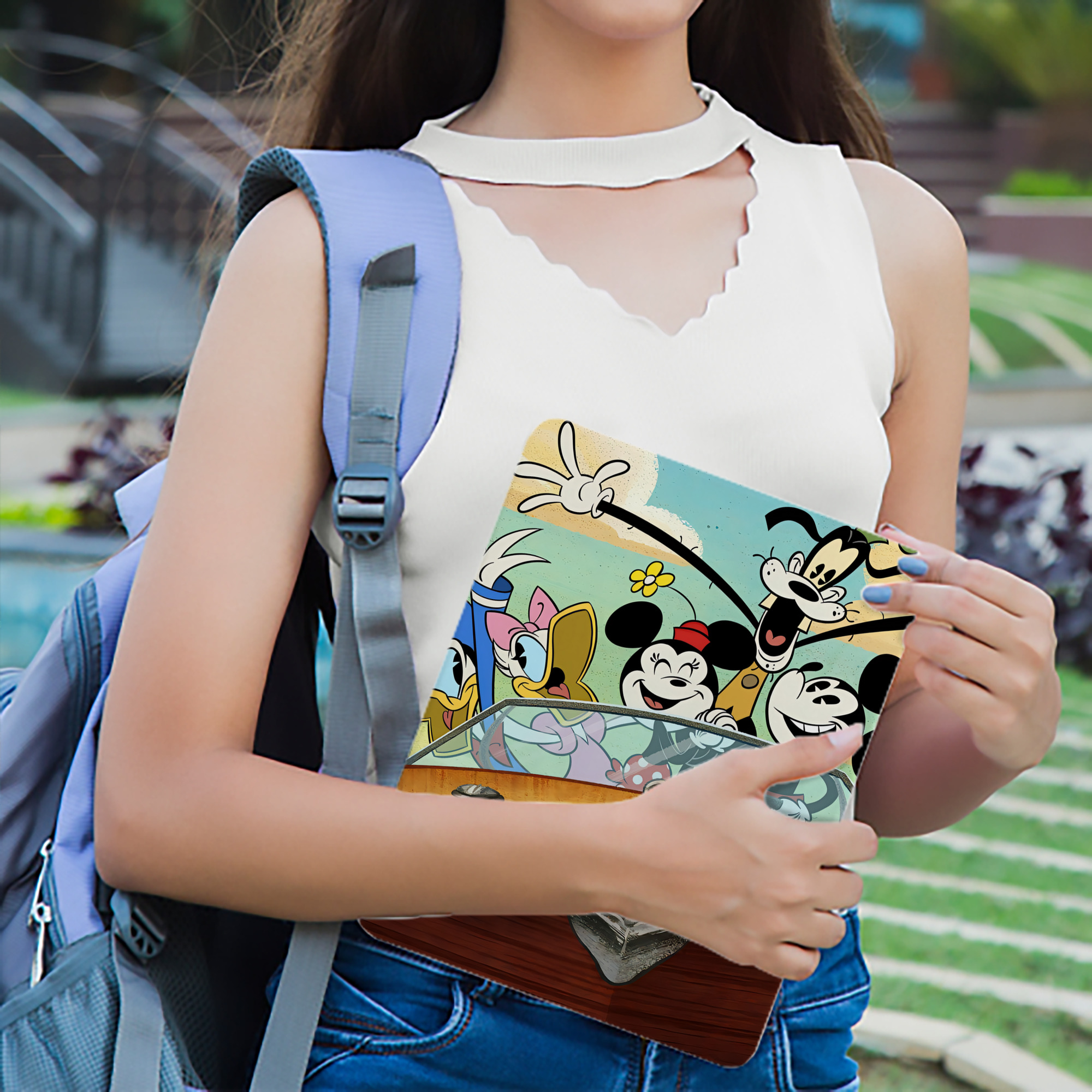 ミッキーマウス Mickey Mouse IPad ケース ブック型 PUレザー TPU 耐衝撃 軽量 薄型 ペン収納なし 全面保護 IPad 各モデル対応