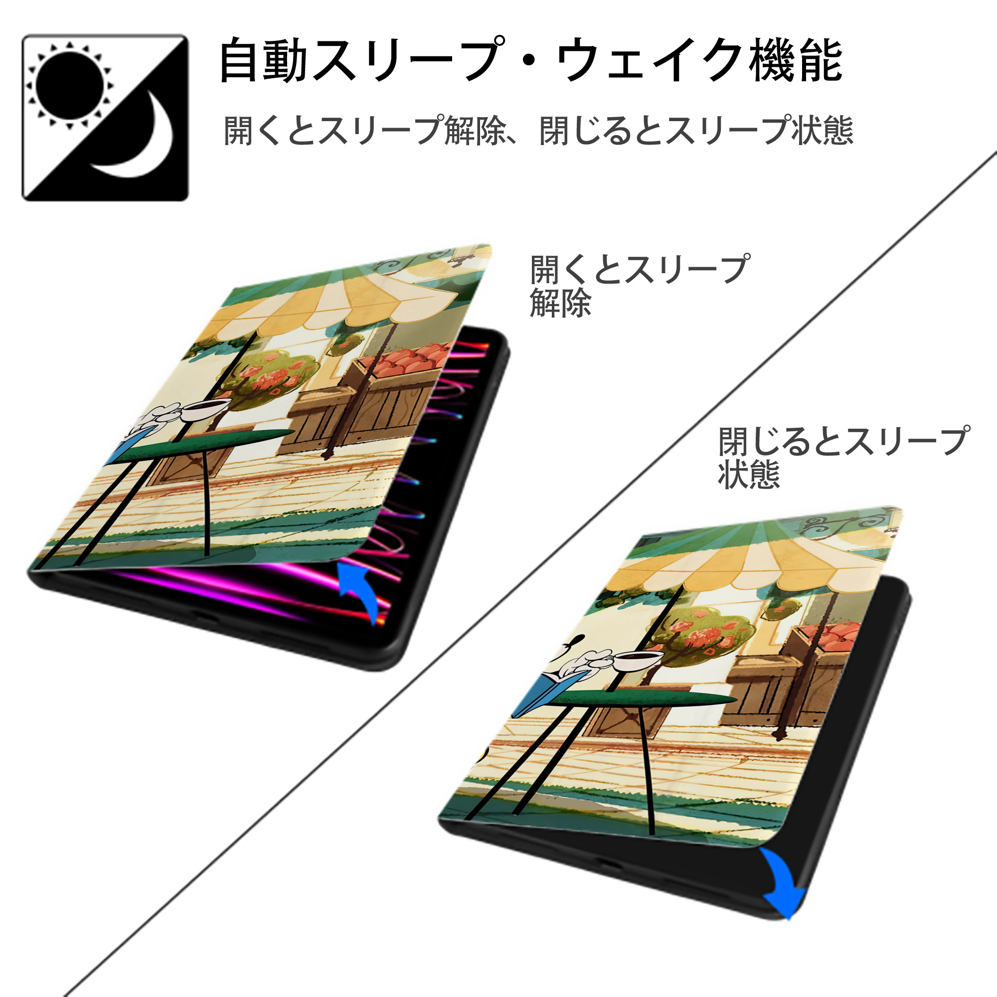 ミッキーマウス Mickey Mouse IPad ケース ブック型 PUレザー TPU 耐衝撃 軽量 薄型 ペン収納なし 全面保護 IPad 各モデル対応