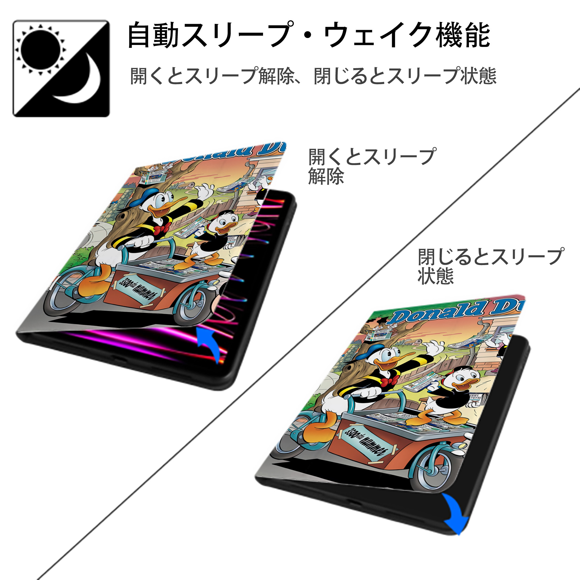 ミッキーマウス Mickey Mouse IPadケース ペンホルダー付き ブックスタイルデザイン