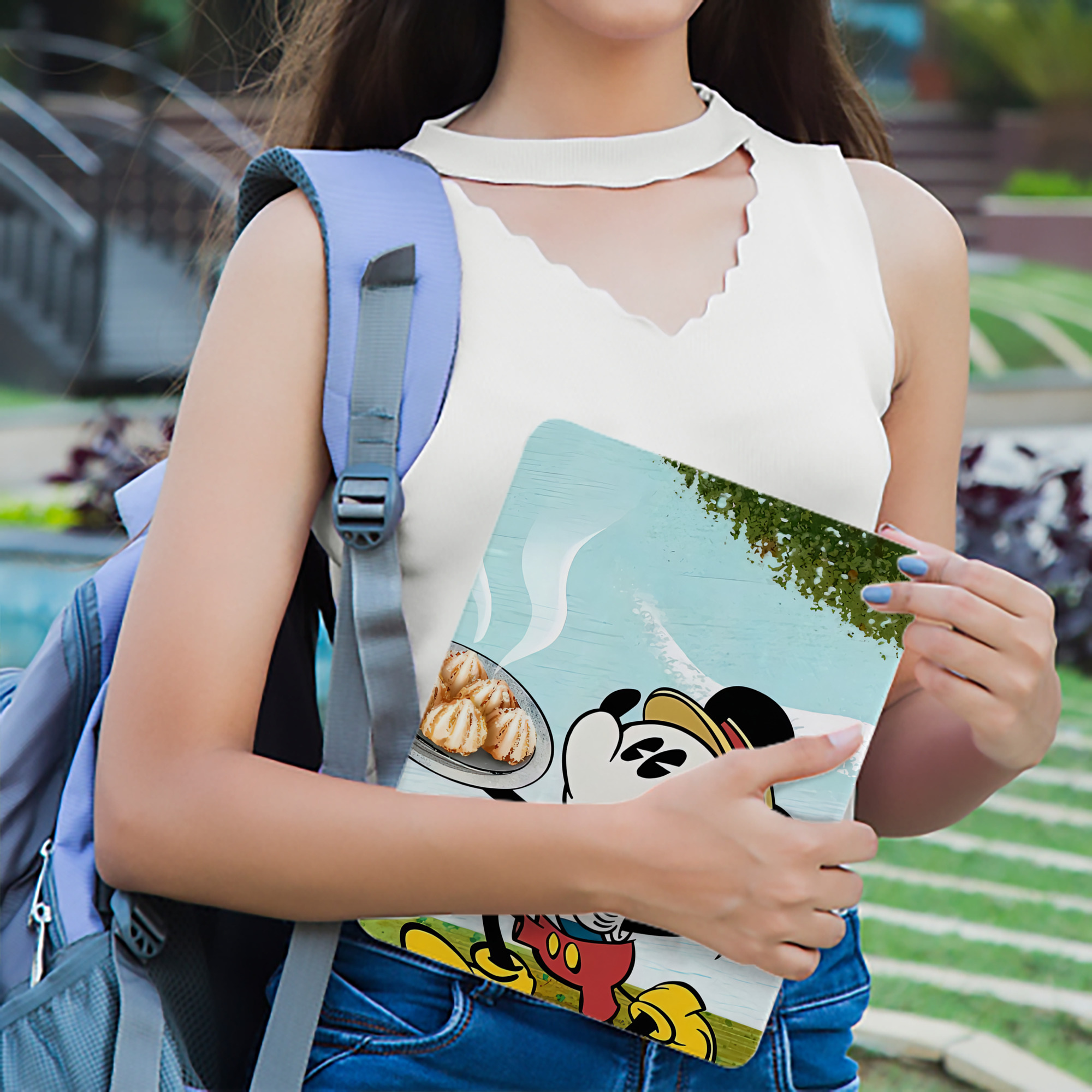 ミッキーマウス Mickey Mouse IPadケース ペンホルダー付き ブックスタイルデザイン