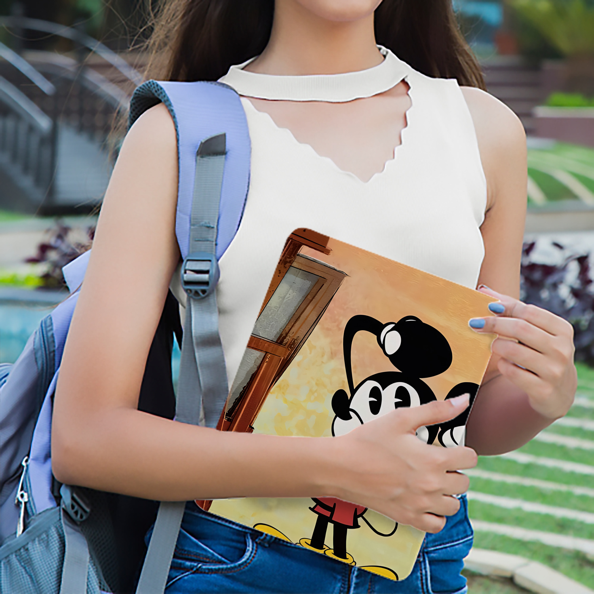ミッキーマウス Mickey Mouse IPadケース ペンホルダー付き ブックスタイルデザイン