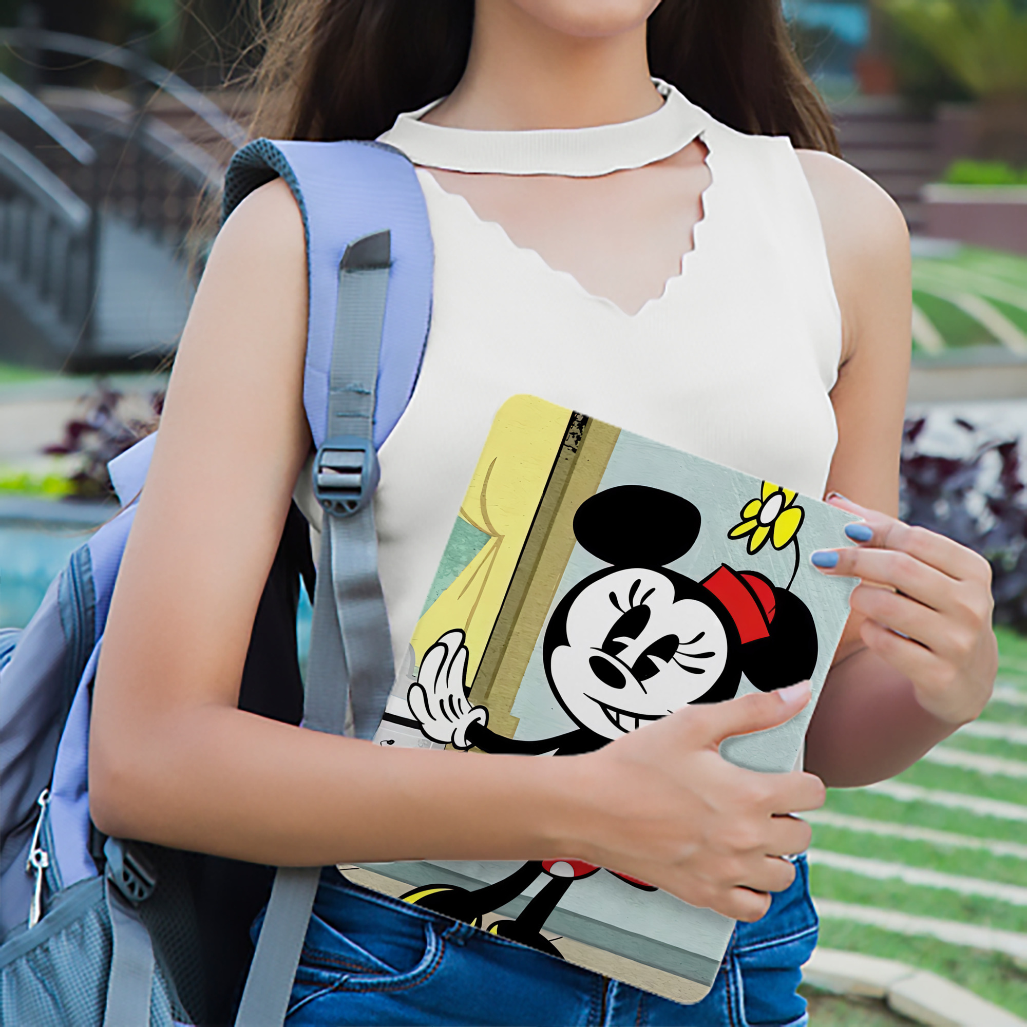 ミッキーマウス Mickey Mouse IPadケース ペンホルダー付き ブックスタイルデザイン