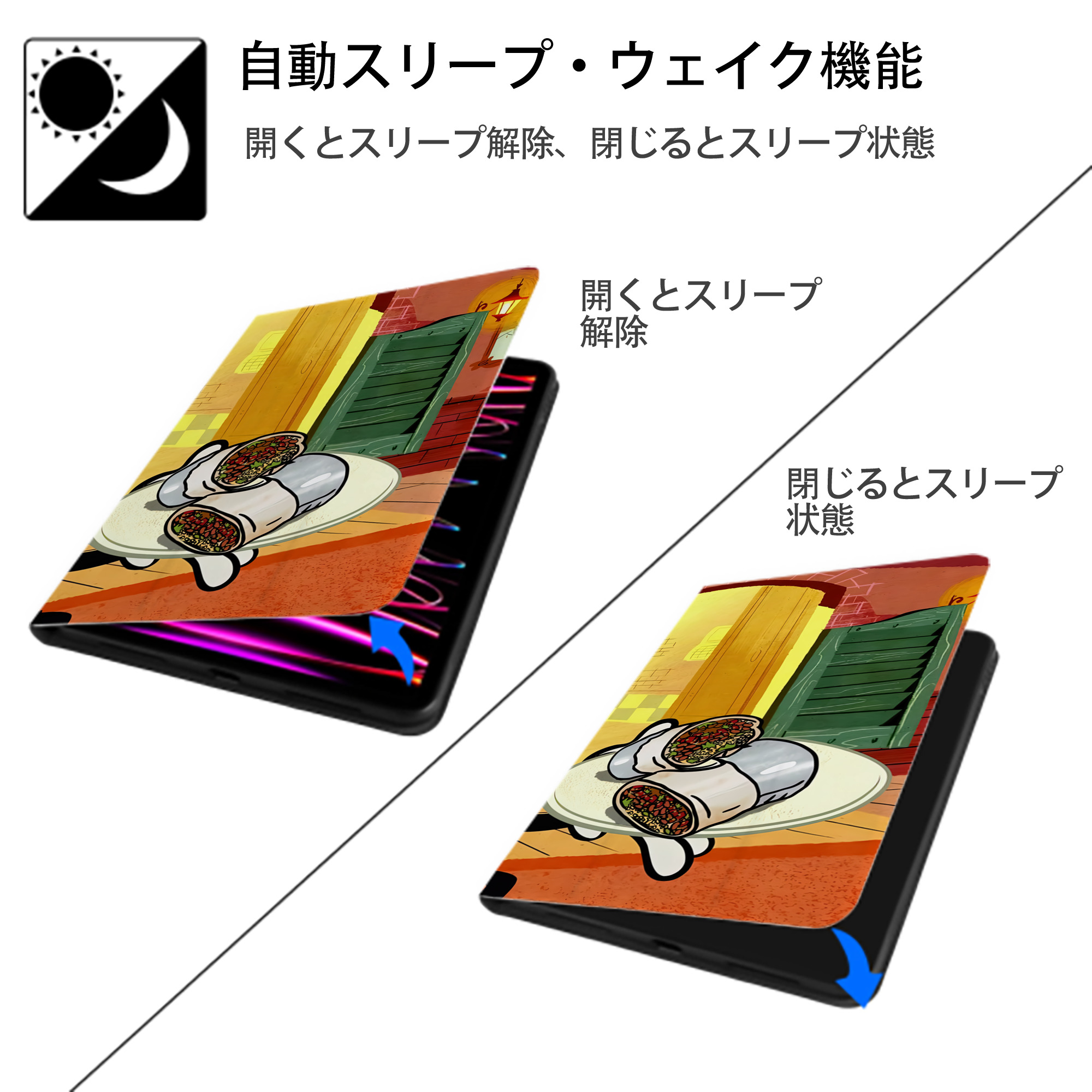 ミッキーマウス Mickey Mouse IPadケース ペンホルダー付き ブックスタイルデザイン