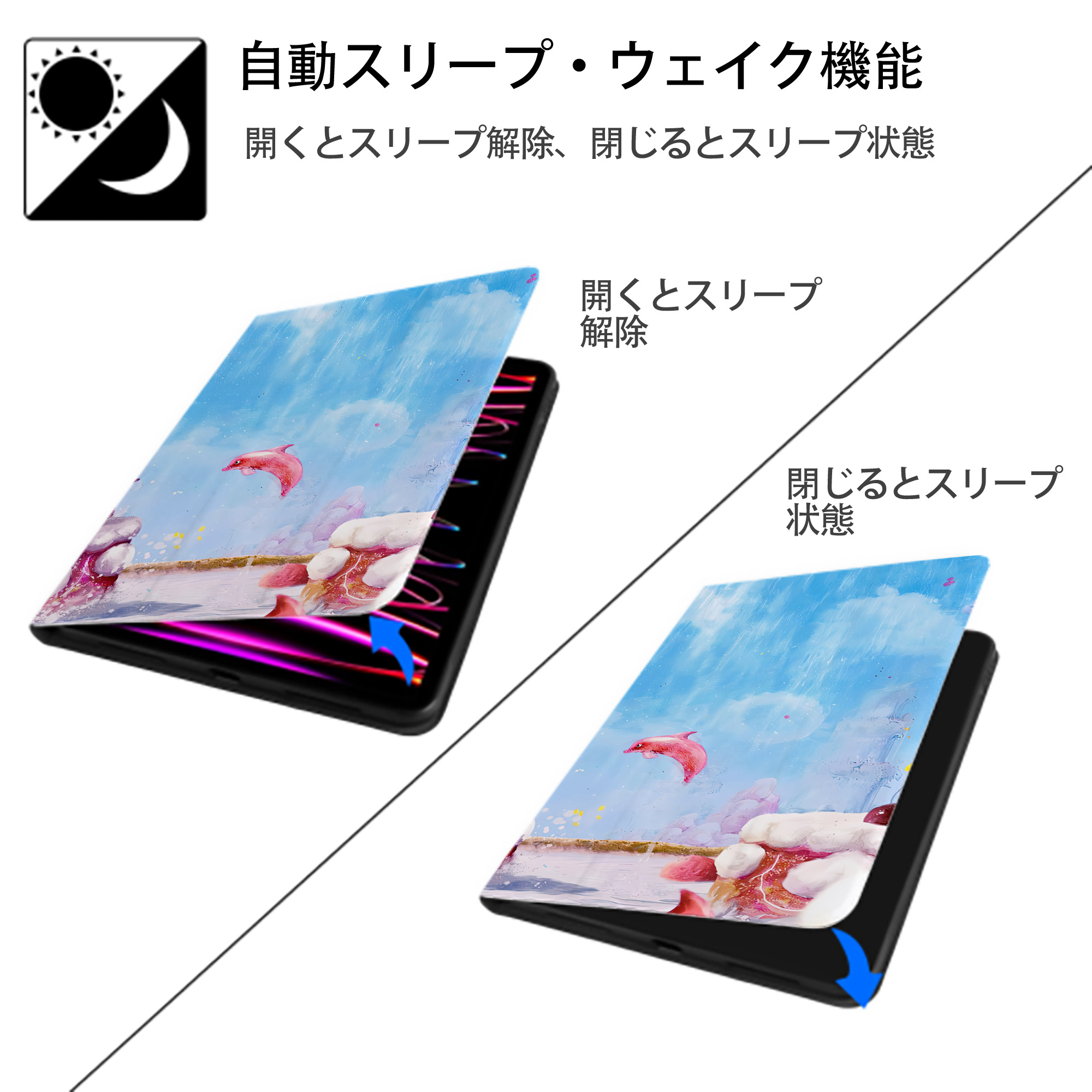 ミッキーマウス Mickey Mouse IPadケース ペンホルダー付き ブックスタイルデザイン