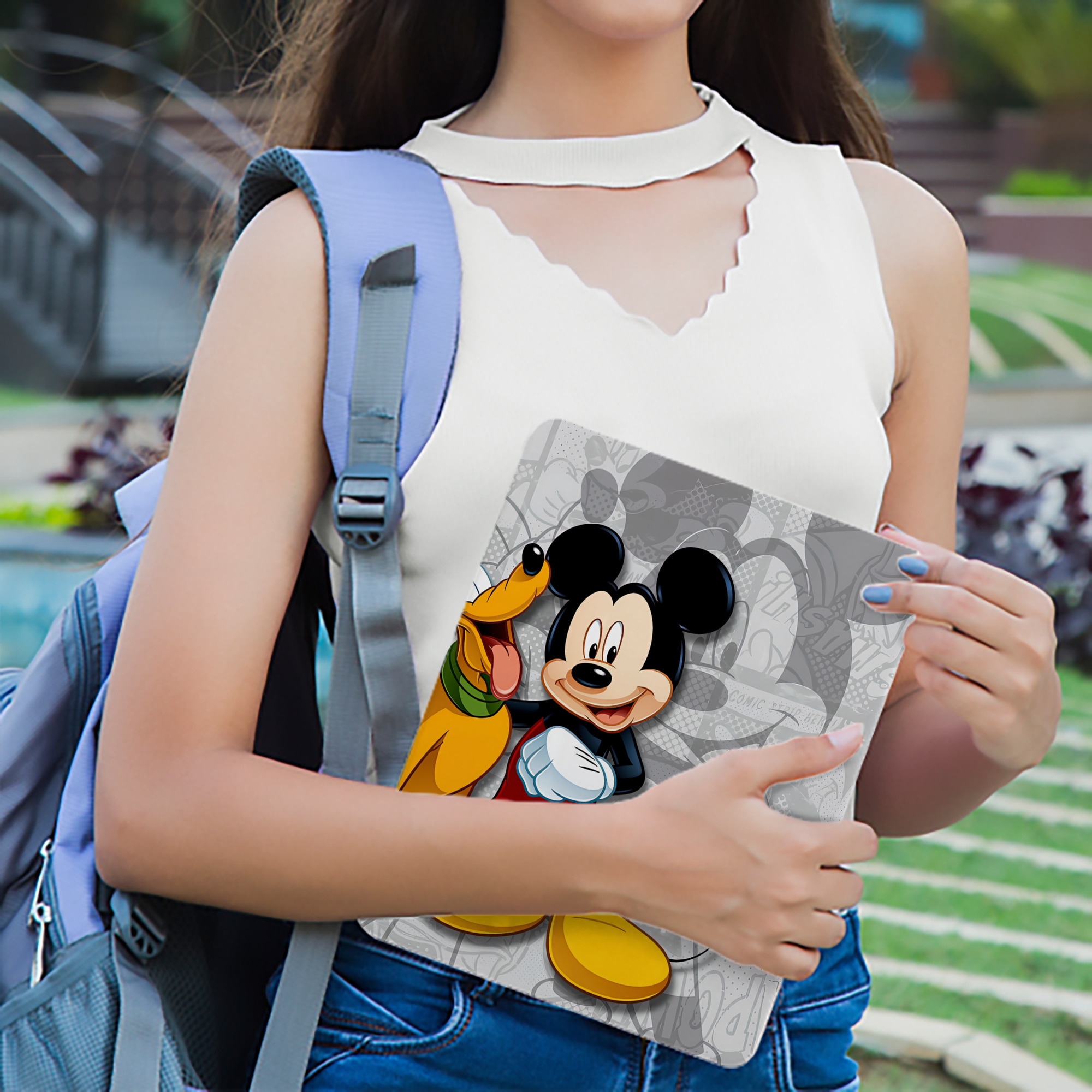 ミッキーマウス Mickey Mouse IPadケース ペンホルダー付き ブックスタイルデザイン