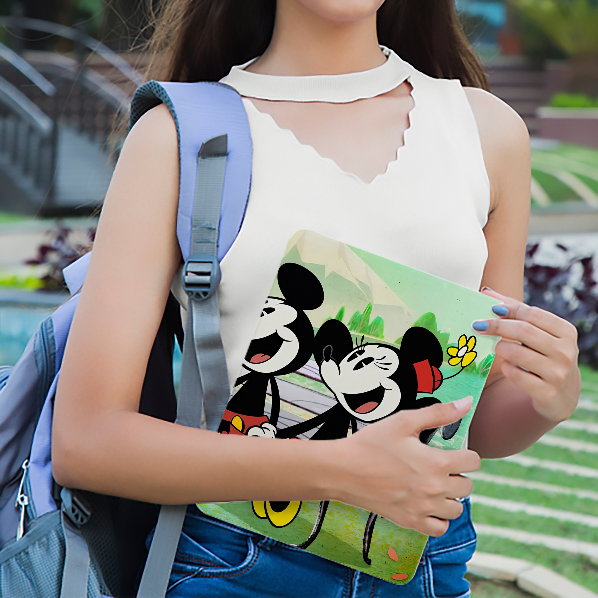 ミッキーマウス Mickey Mouse IPadケース ペンホルダー付き ブックスタイルデザイン