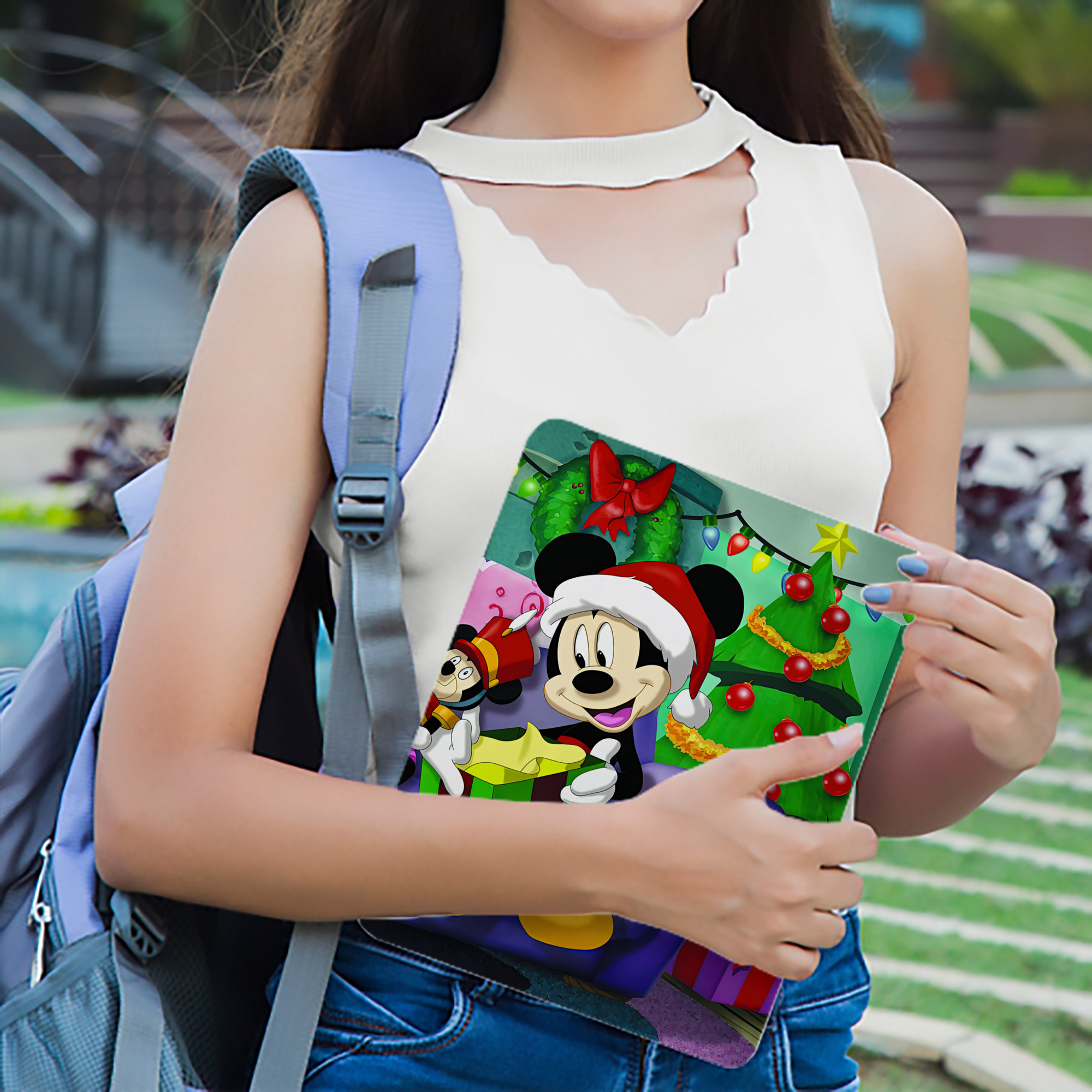 ミッキーマウス Mickey Mouse IPadケース ペンホルダー付き ブックスタイルデザイン