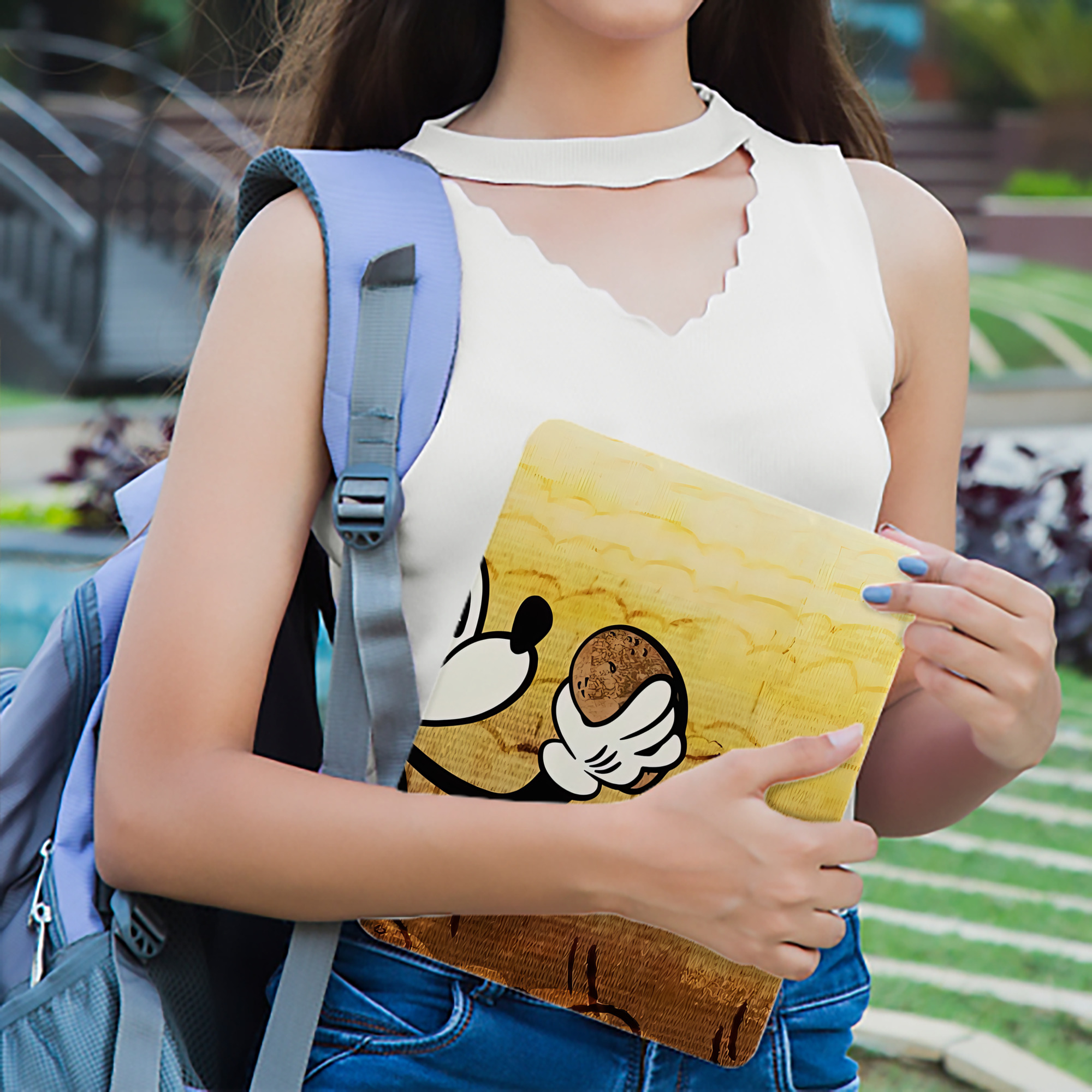 ミッキーマウス Mickey Mouse IPadケース ペンホルダー付き ブックスタイルデザイン