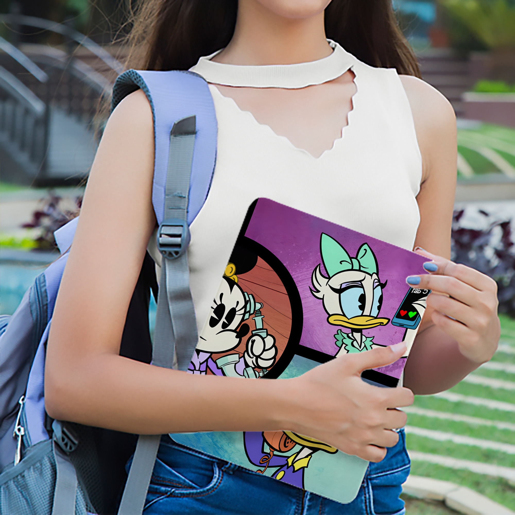ミッキーマウス Mickey Mouse IPadケース ペンホルダー付き ブックスタイルデザイン