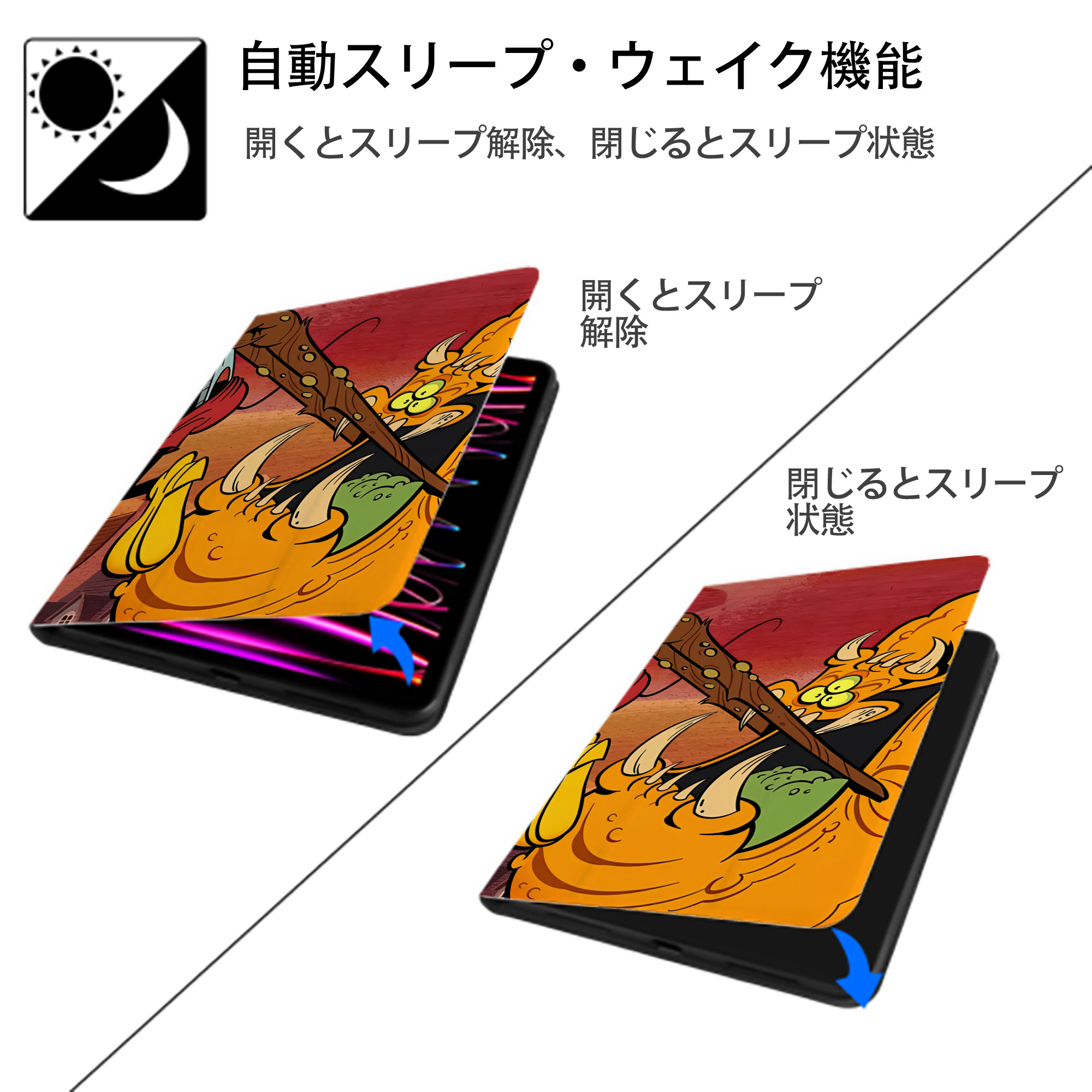 ミッキーマウス Mickey Mouse IPadケース ペンホルダー付き ブックスタイルデザイン