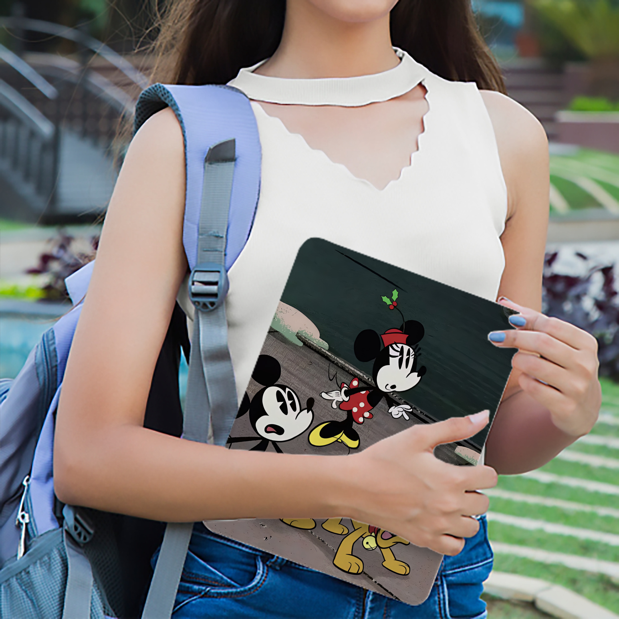 ミッキーマウス Mickey Mouse IPadケース ペンホルダー付き ブックスタイルデザイン