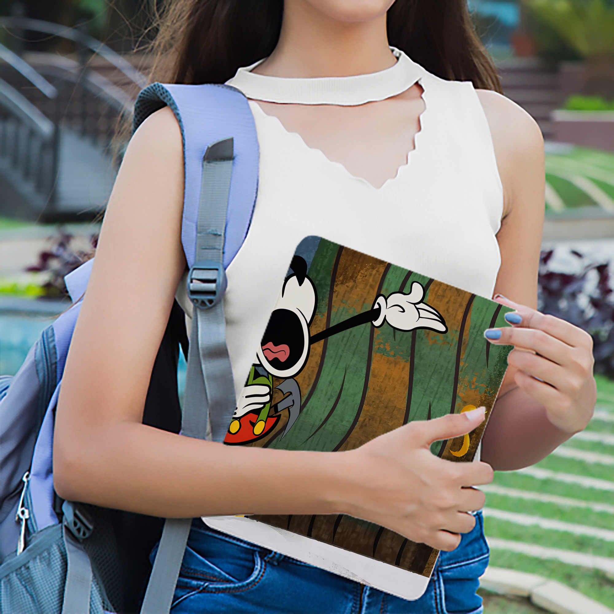 ミッキーマウス Mickey Mouse IPadケース ペンホルダー付き ブックスタイルデザイン