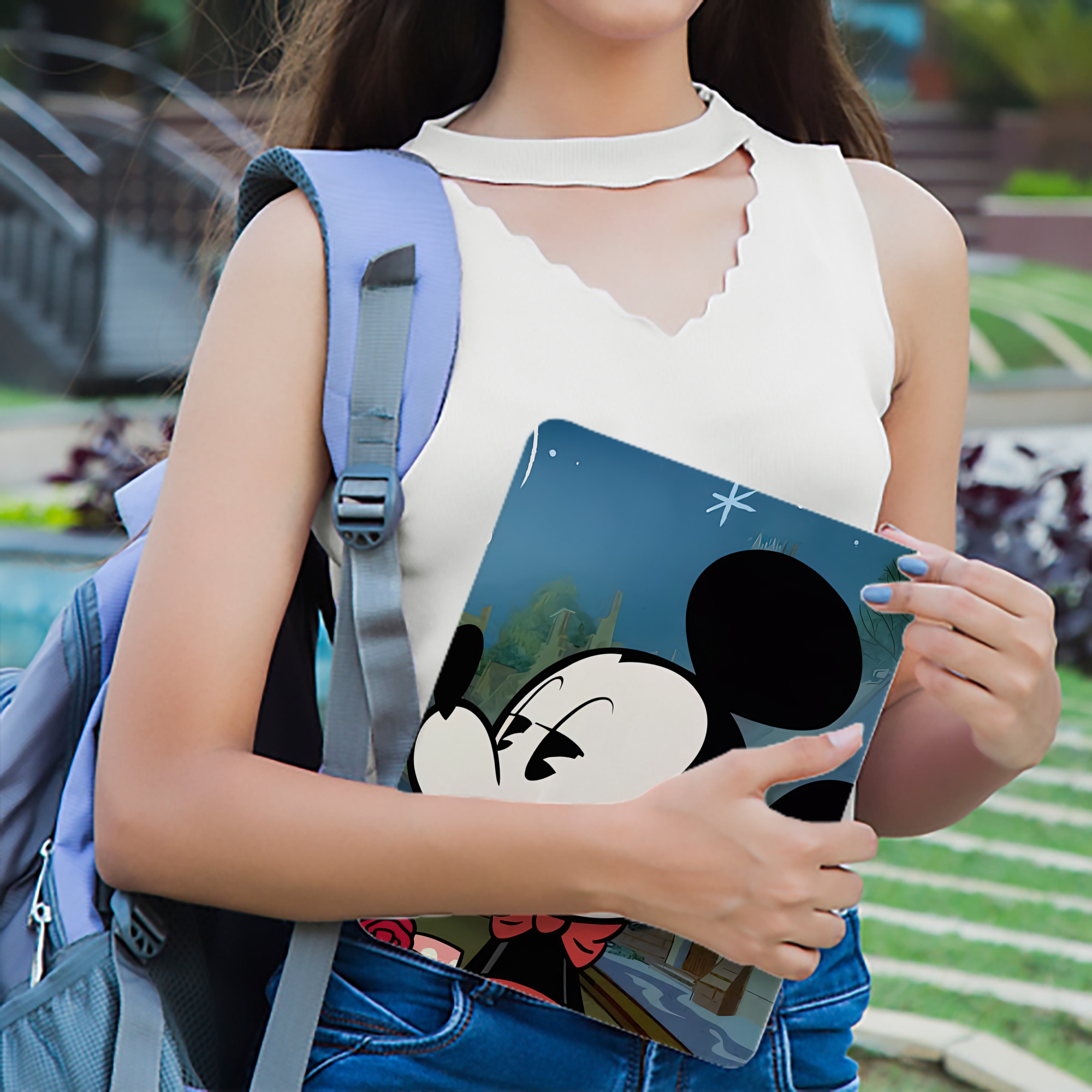 ミッキーマウス Mickey Mouse IPadケース ペンホルダー付き ブックスタイルデザイン