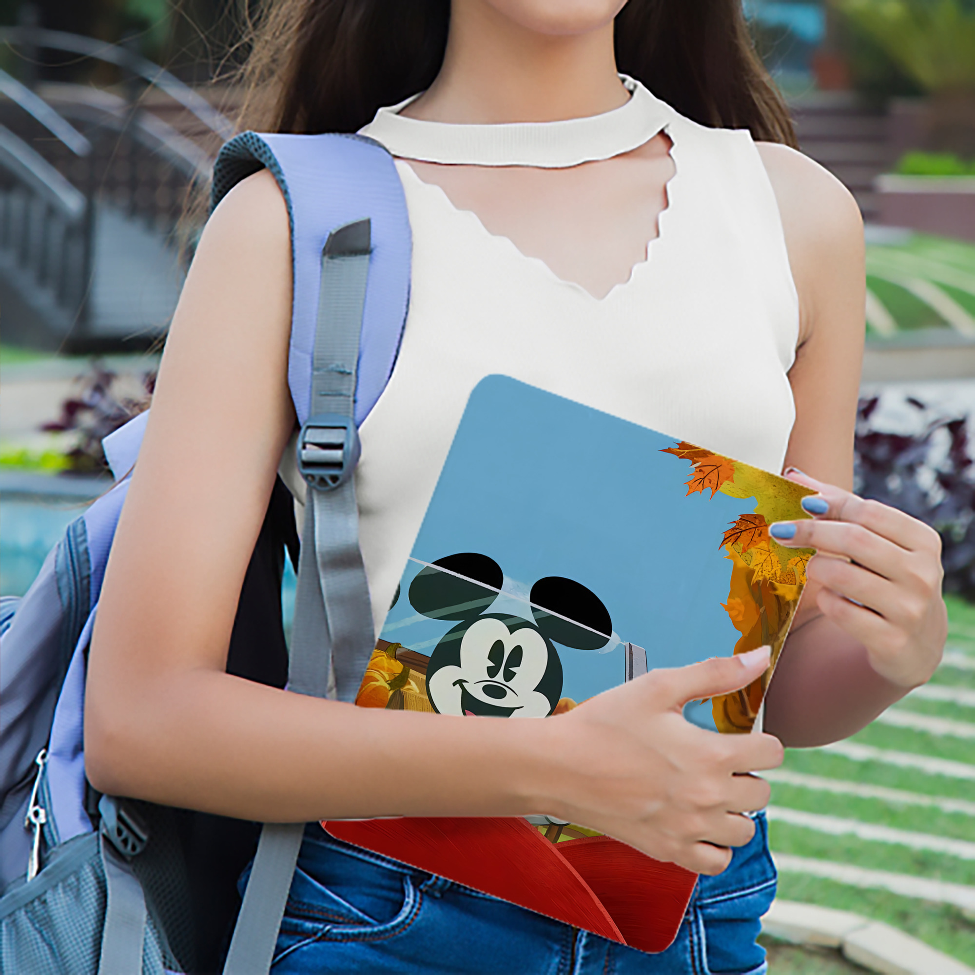 ミッキーマウス Mickey Mouse IPadケース ペンホルダー付き ブックスタイルデザイン