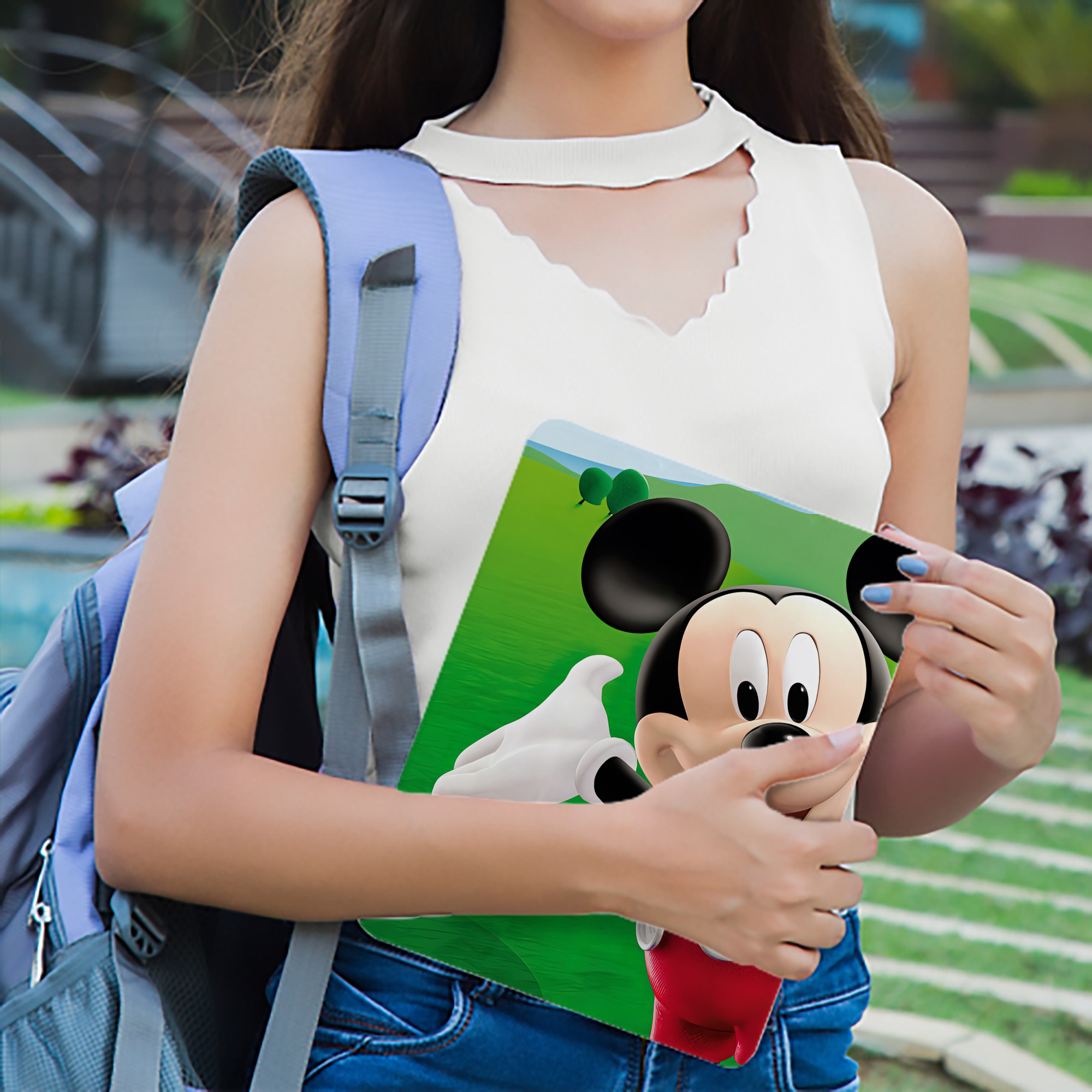 ミッキーマウス Mickey Mouse IPadケース ペンホルダー付き ブックスタイルデザイン