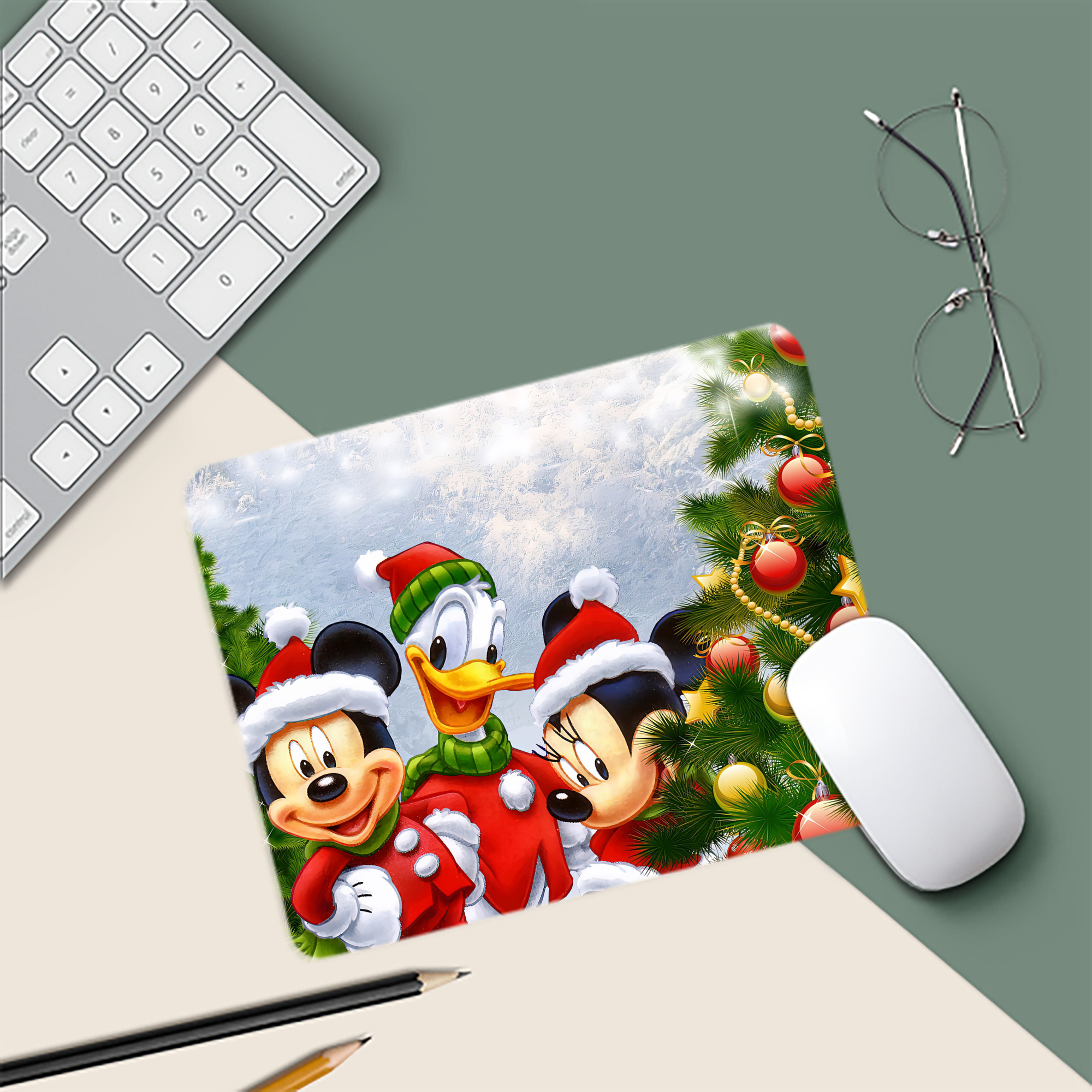 ミッキーマウス Mickey Mouse マウスパッド ステッチ加工 ラバー素材 防水 滑り止め 超薄型 ゲーミング/オフィス対応