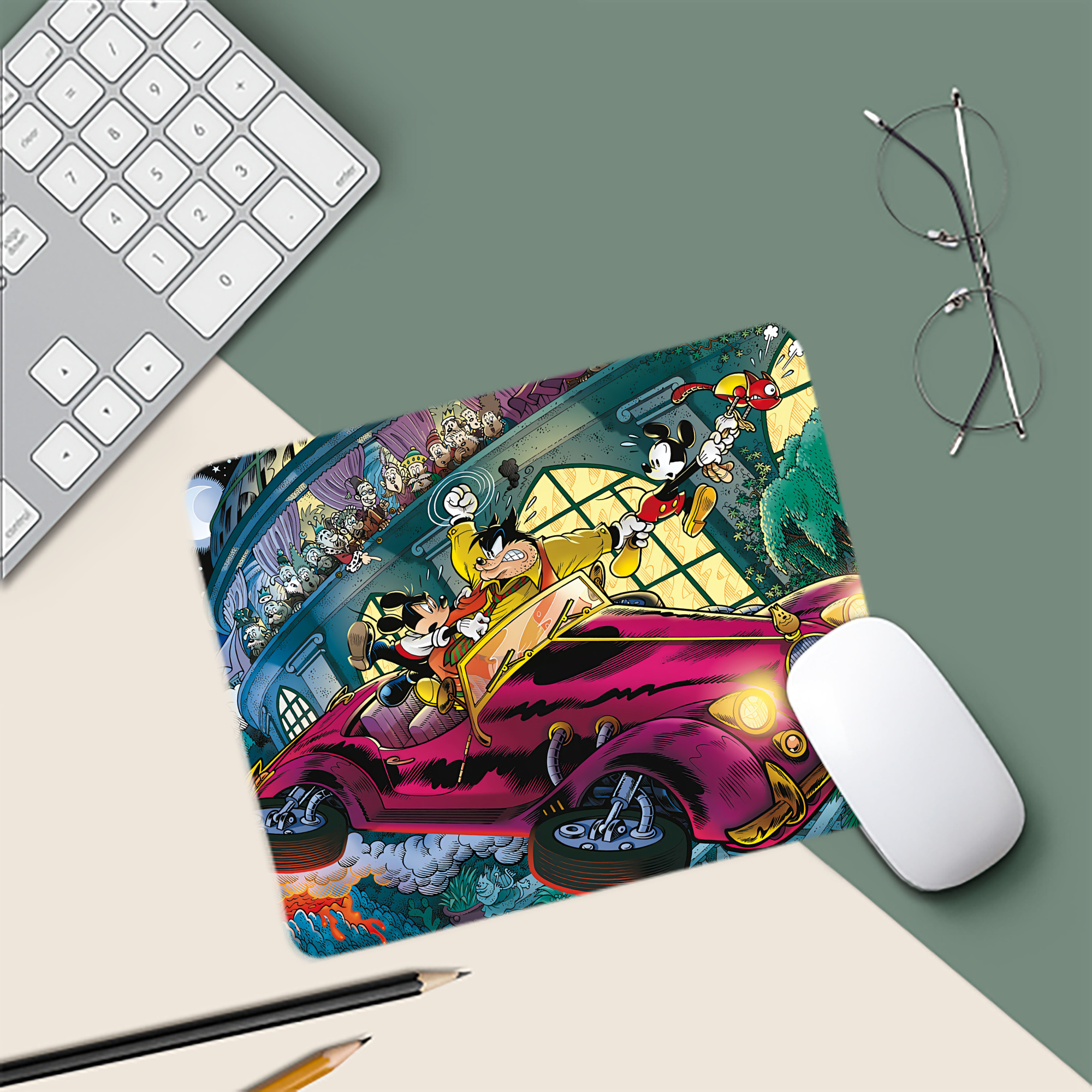 ミッキーマウス Mickey Mouse マウスパッド ステッチ加工 ラバー素材 防水 滑り止め 超薄型 ゲーミング/オフィス対応