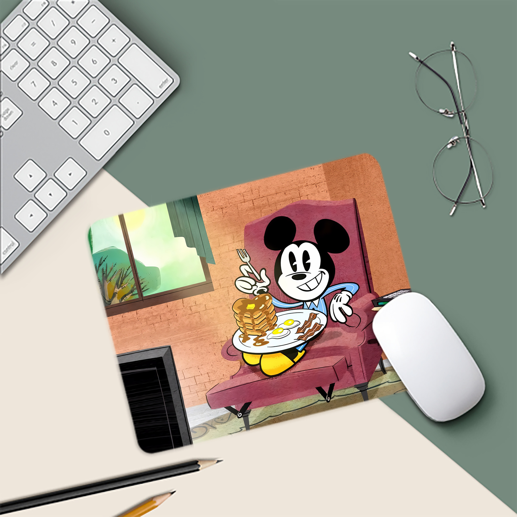 ミッキーマウス Mickey Mouse マウスパッド ステッチ加工 ラバー素材 防水 滑り止め 超薄型 ゲーミング/オフィス対応