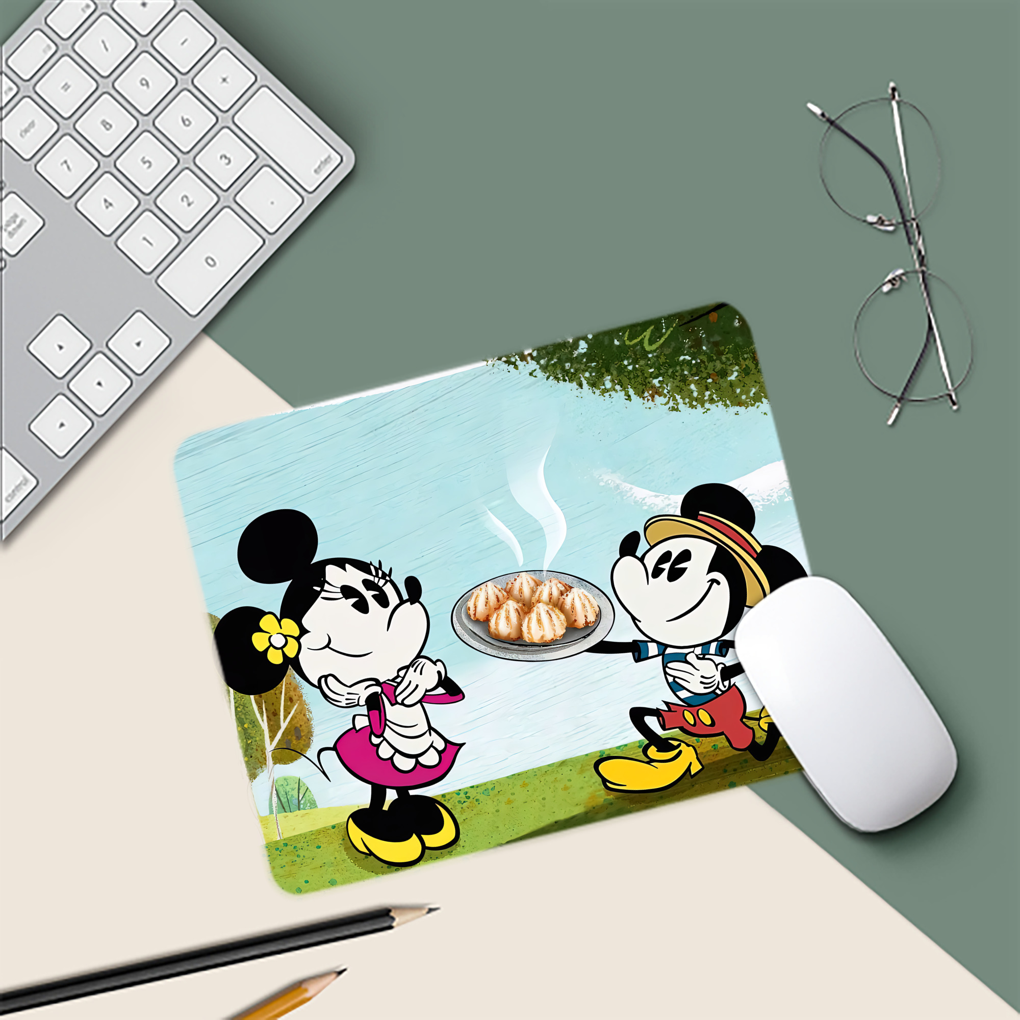 ミッキーマウス Mickey Mouse マウスパッド ステッチ加工 ラバー素材 防水 滑り止め 超薄型 ゲーミング/オフィス対応