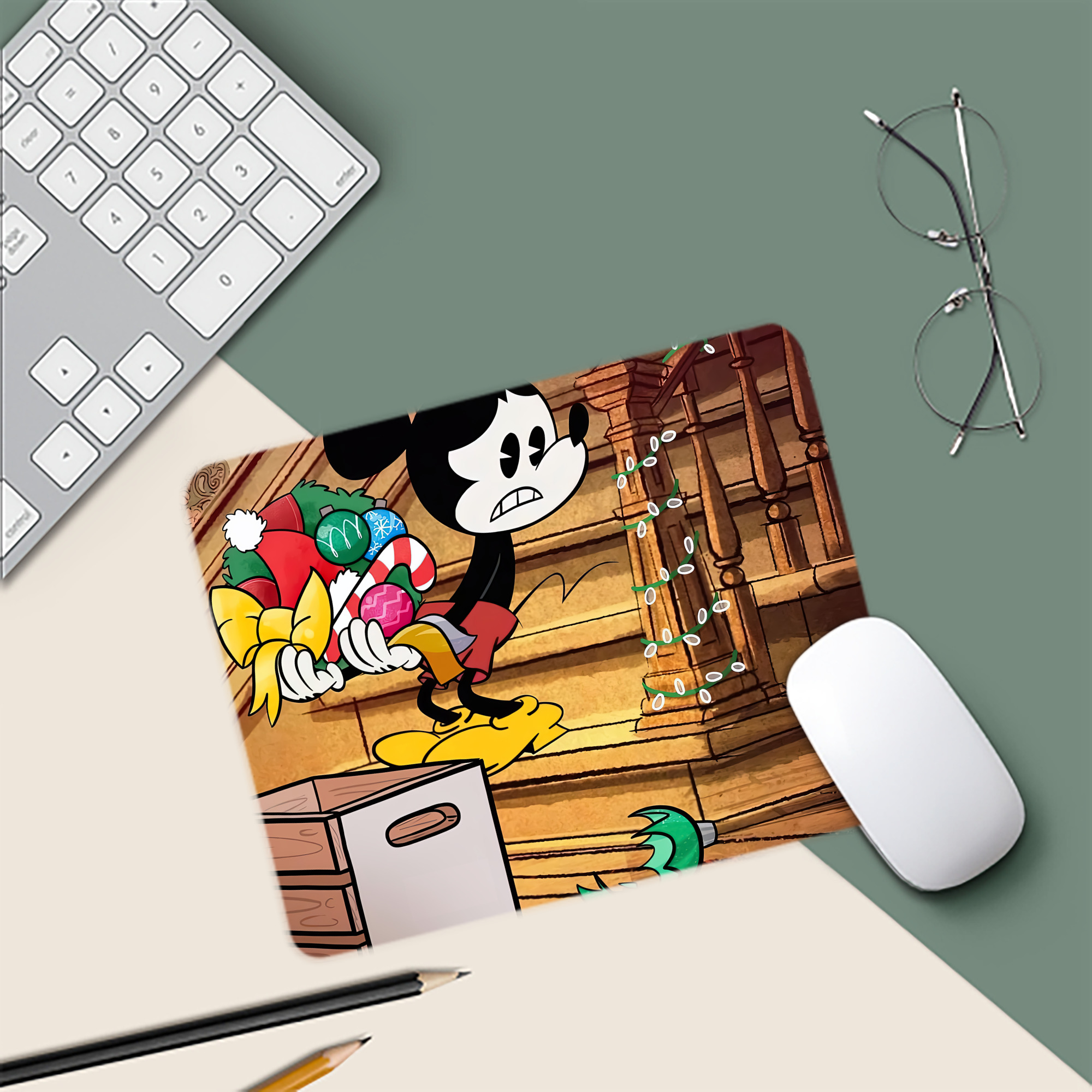 ミッキーマウス Mickey Mouse マウスパッド ステッチ加工 ラバー素材 防水 滑り止め 超薄型 ゲーミング/オフィス対応