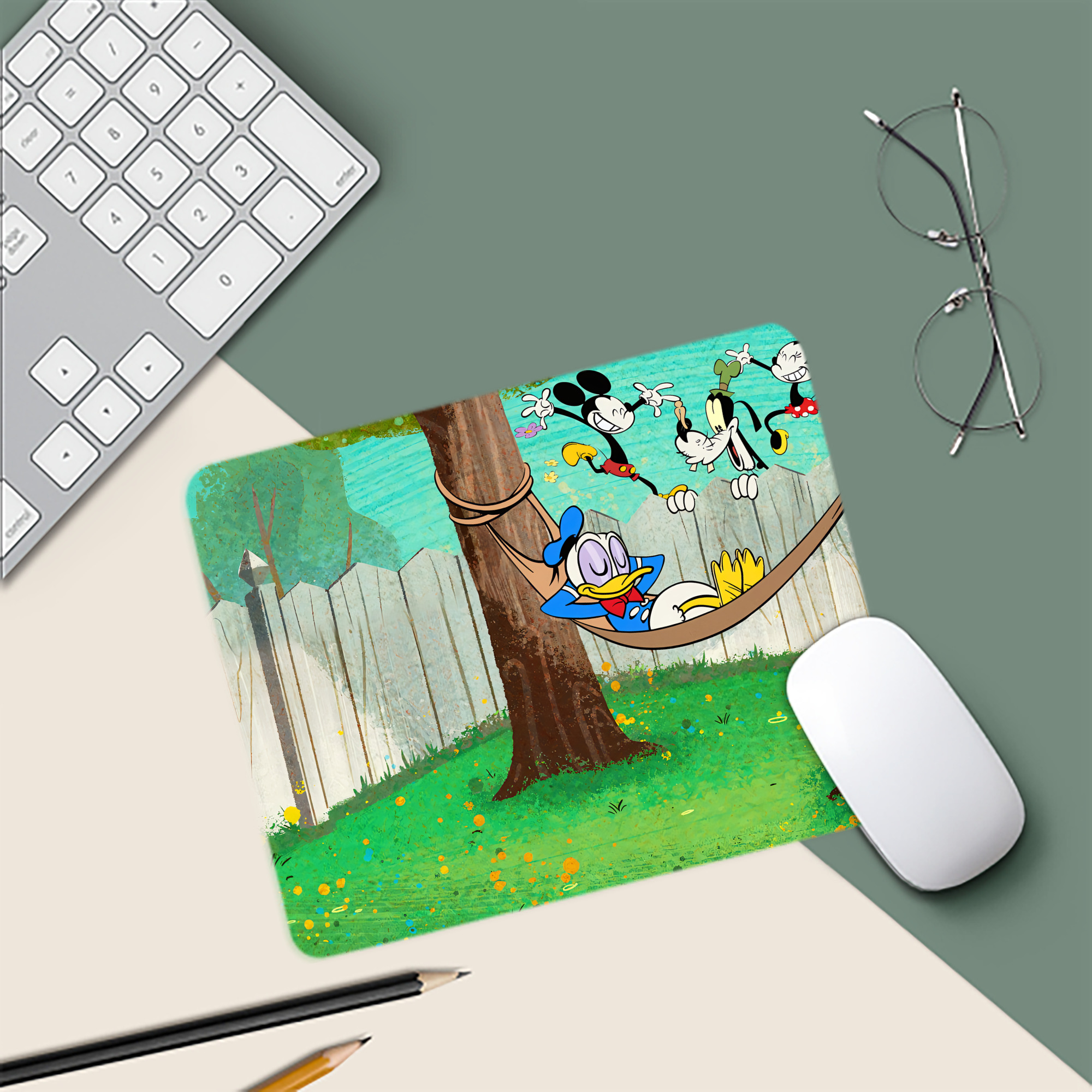 ミッキーマウス Mickey Mouse マウスパッド ステッチ加工 ラバー素材 防水 滑り止め 超薄型 ゲーミング/オフィス対応