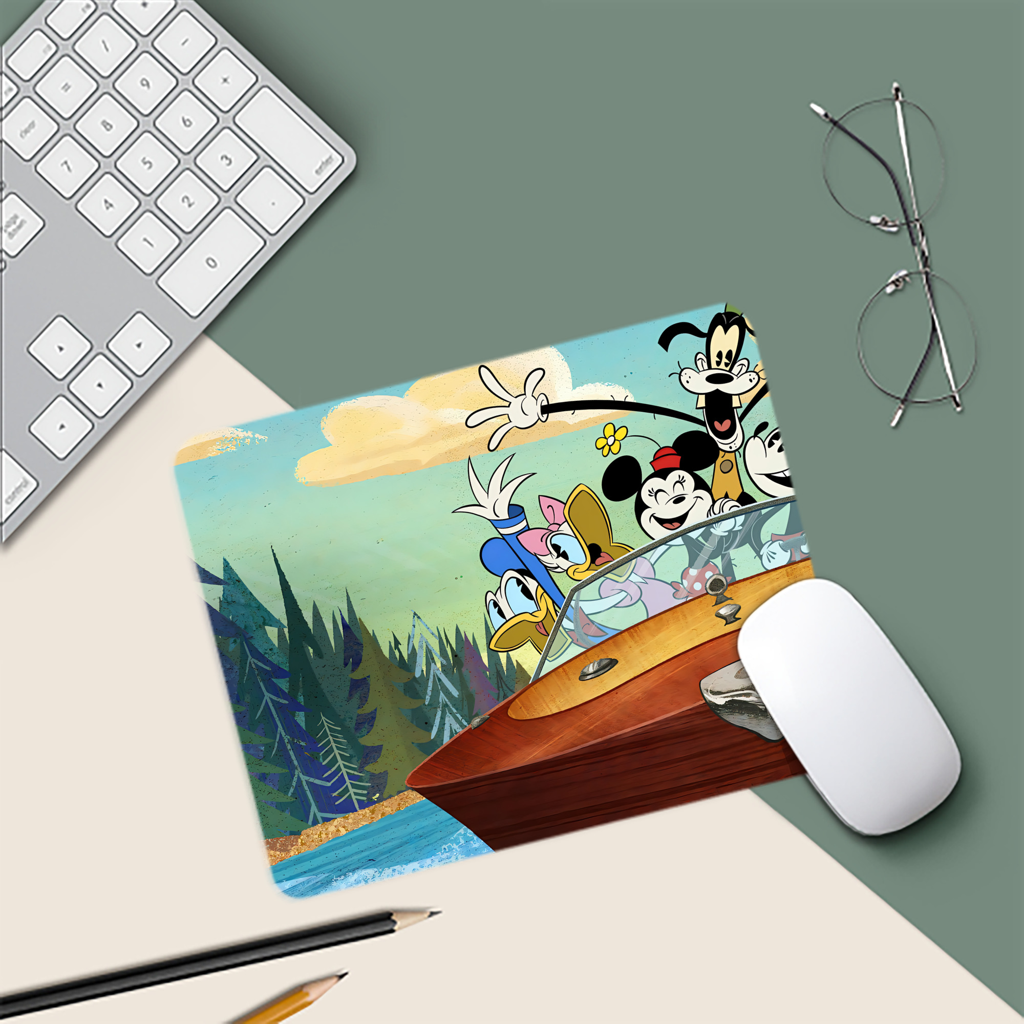 ミッキーマウス Mickey Mouse マウスパッド ステッチ加工 ラバー素材 防水 滑り止め 超薄型 ゲーミング/オフィス対応