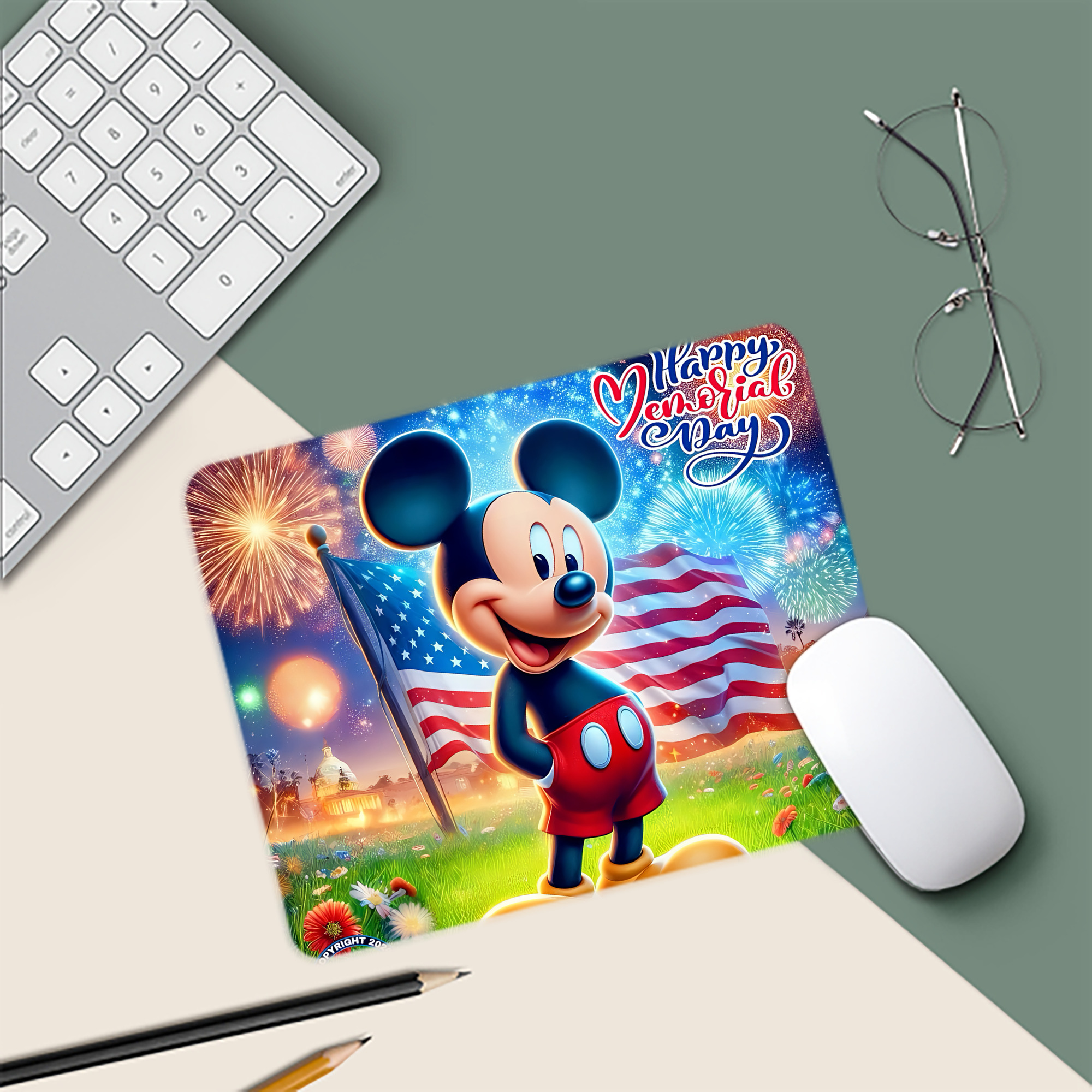 ミッキーマウス Mickey Mouse マウスパッド ステッチ加工 ラバー素材 防水 滑り止め 超薄型 ゲーミング/オフィス対応