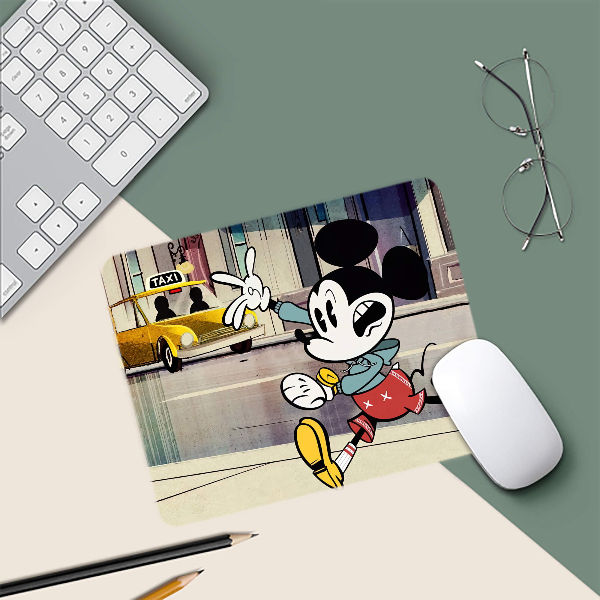 ミッキーマウス Mickey Mouse マウスパッド ステッチ加工 ラバー素材 防水 滑り止め 超薄型 ゲーミング/オフィス対応