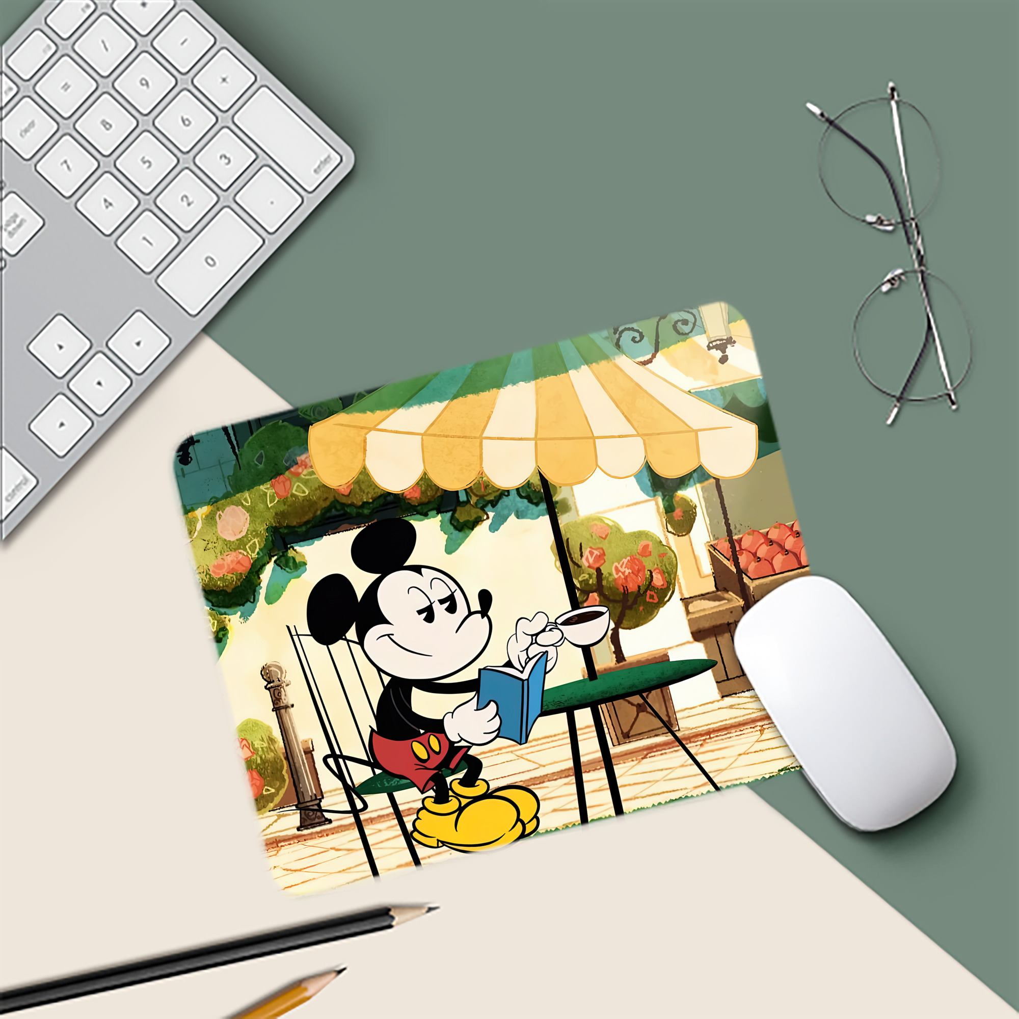 ミッキーマウス Mickey Mouse マウスパッド ステッチ加工 ラバー素材 防水 滑り止め 超薄型 ゲーミング/オフィス対応