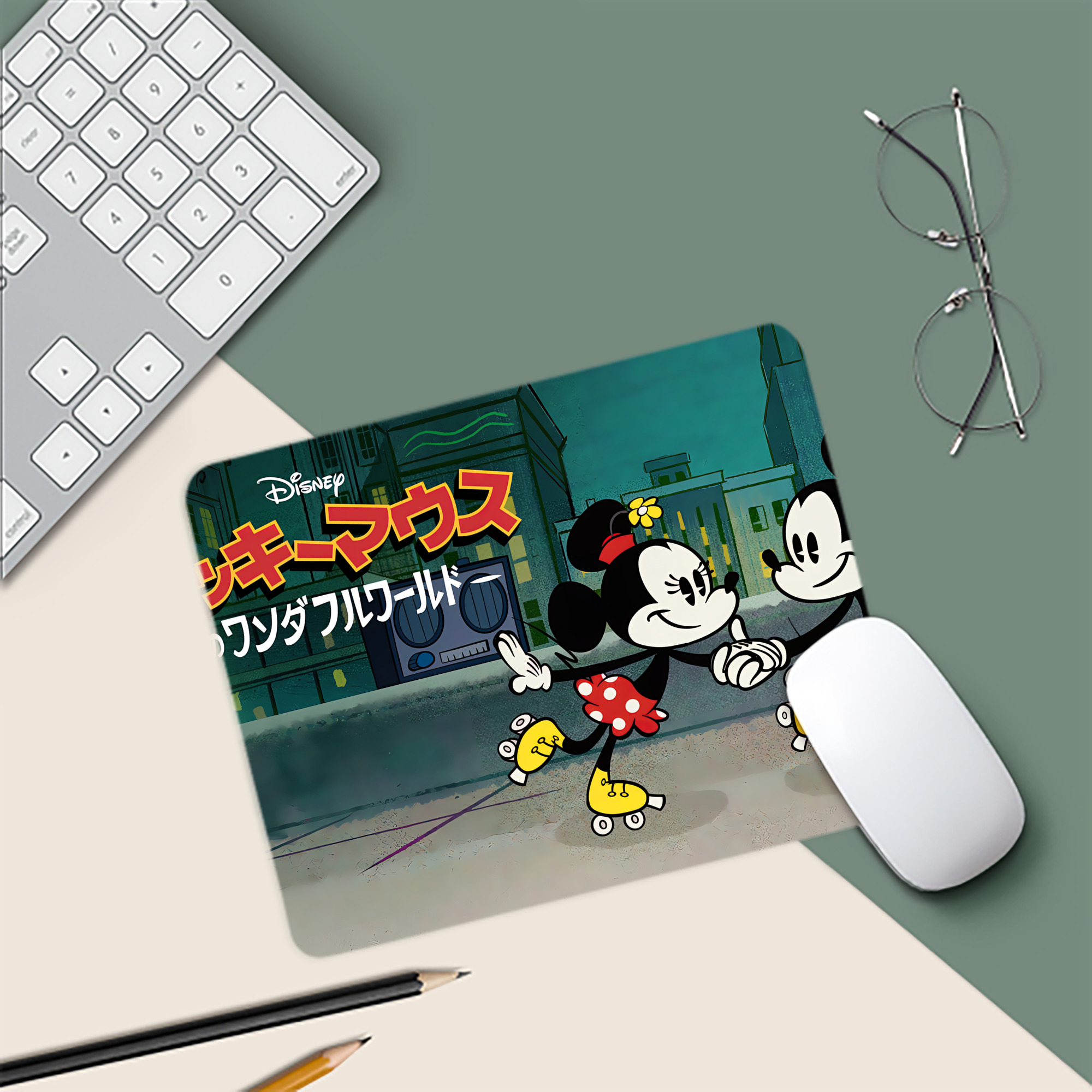 ミッキーマウス Mickey Mouse マウスパッド ステッチ加工 ラバー素材 防水 滑り止め 超薄型 ゲーミング/オフィス対応