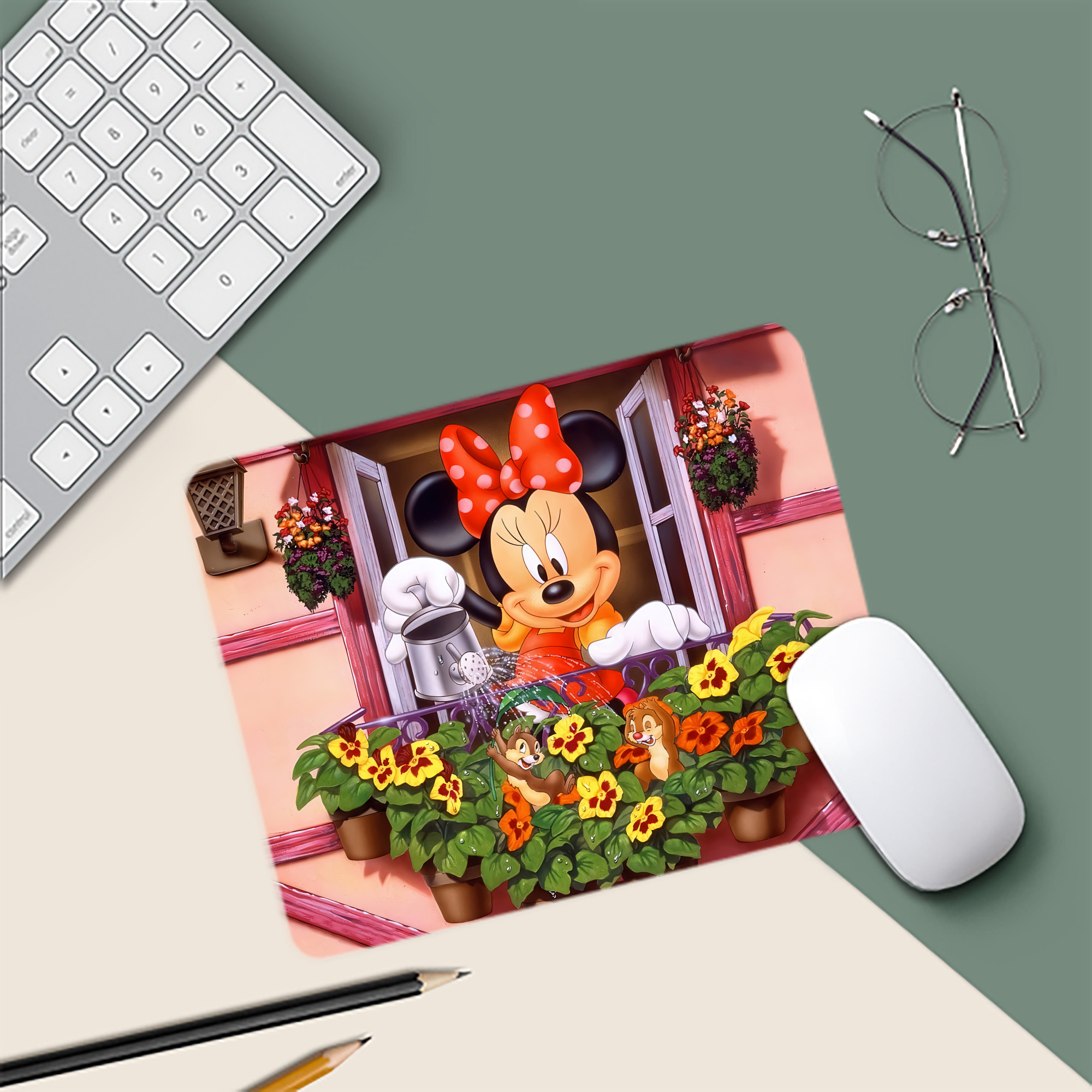 ミッキーマウス Mickey Mouse マウスパッド ステッチ加工 ラバー素材 防水 滑り止め 超薄型 ゲーミング/オフィス対応
