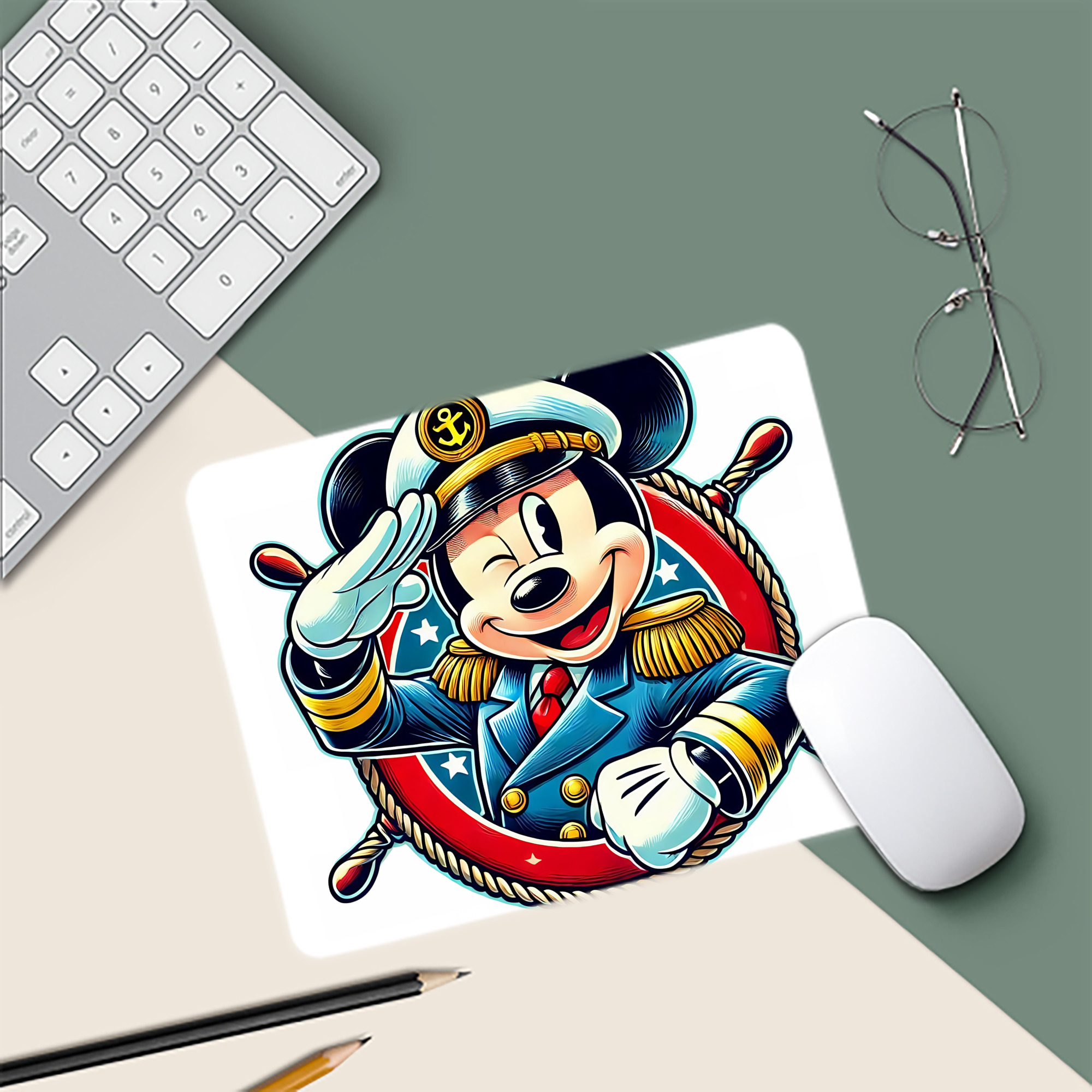 ミッキーマウス Mickey Mouse マウスパッド ステッチ加工 ラバー素材 防水 滑り止め 超薄型 ゲーミング/オフィス対応