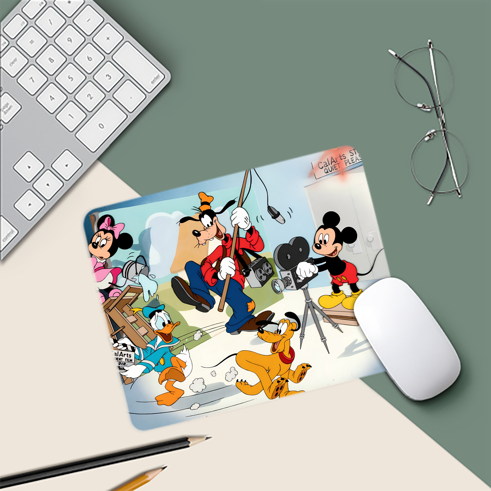 ミッキーマウス Mickey Mouse マウスパッド ステッチ加工 ラバー素材 防水 滑り止め 超薄型 ゲーミング/オフィス対応