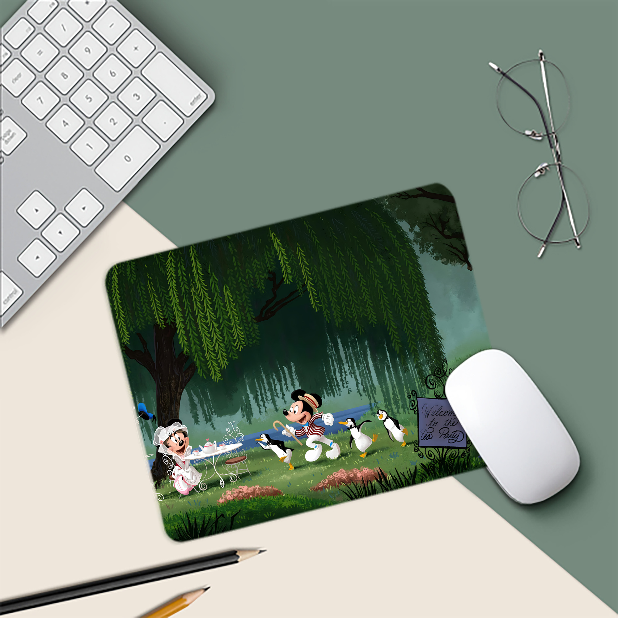 ミッキーマウス Mickey Mouse マウスパッド ステッチ加工 ラバー素材 防水 滑り止め 超薄型 ゲーミング/オフィス対応