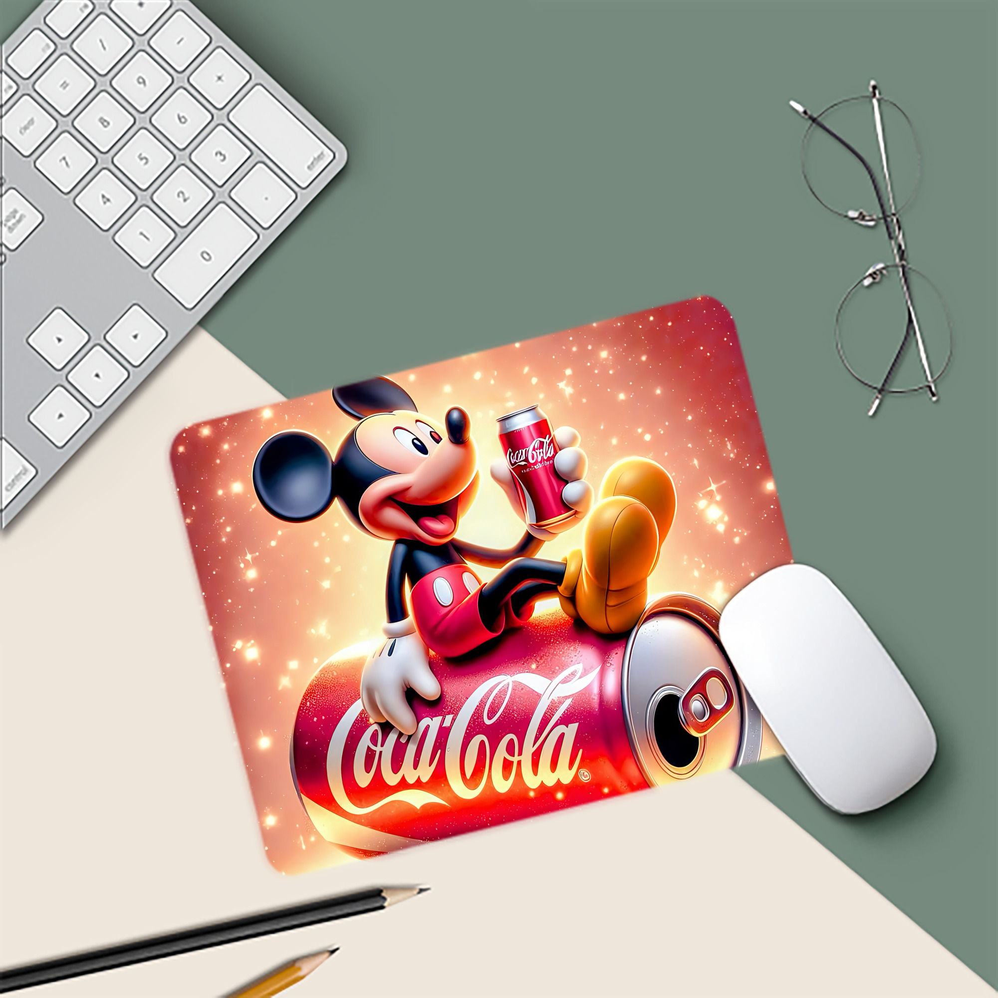 ミッキーマウス Mickey Mouse マウスパッド ステッチ加工 ラバー素材 防水 滑り止め 超薄型 ゲーミング/オフィス対応