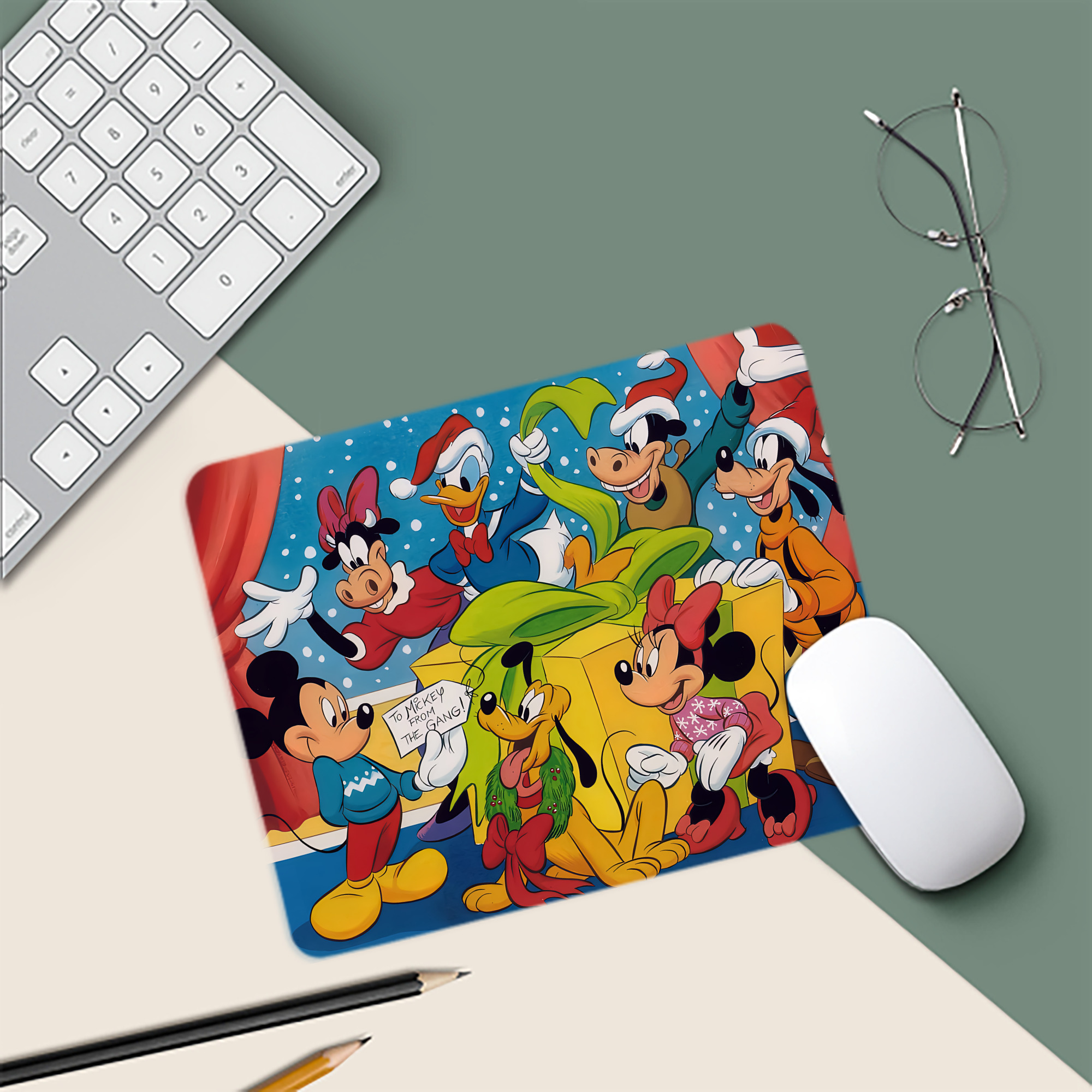 ミッキーマウス Mickey Mouse マウスパッド ステッチ加工 ラバー素材 防水 滑り止め 超薄型 ゲーミング/オフィス対応