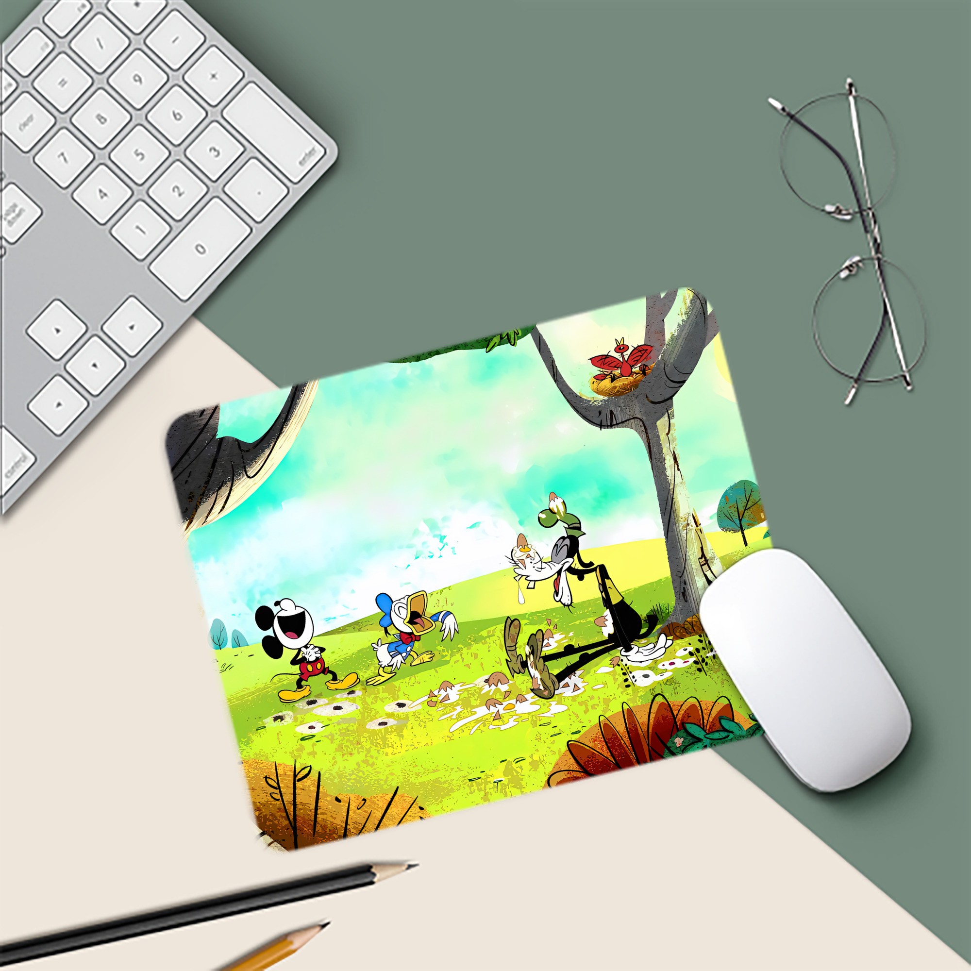 ミッキーマウス Mickey Mouse マウスパッド ステッチ加工 ラバー素材 防水 滑り止め 超薄型 ゲーミング/オフィス対応