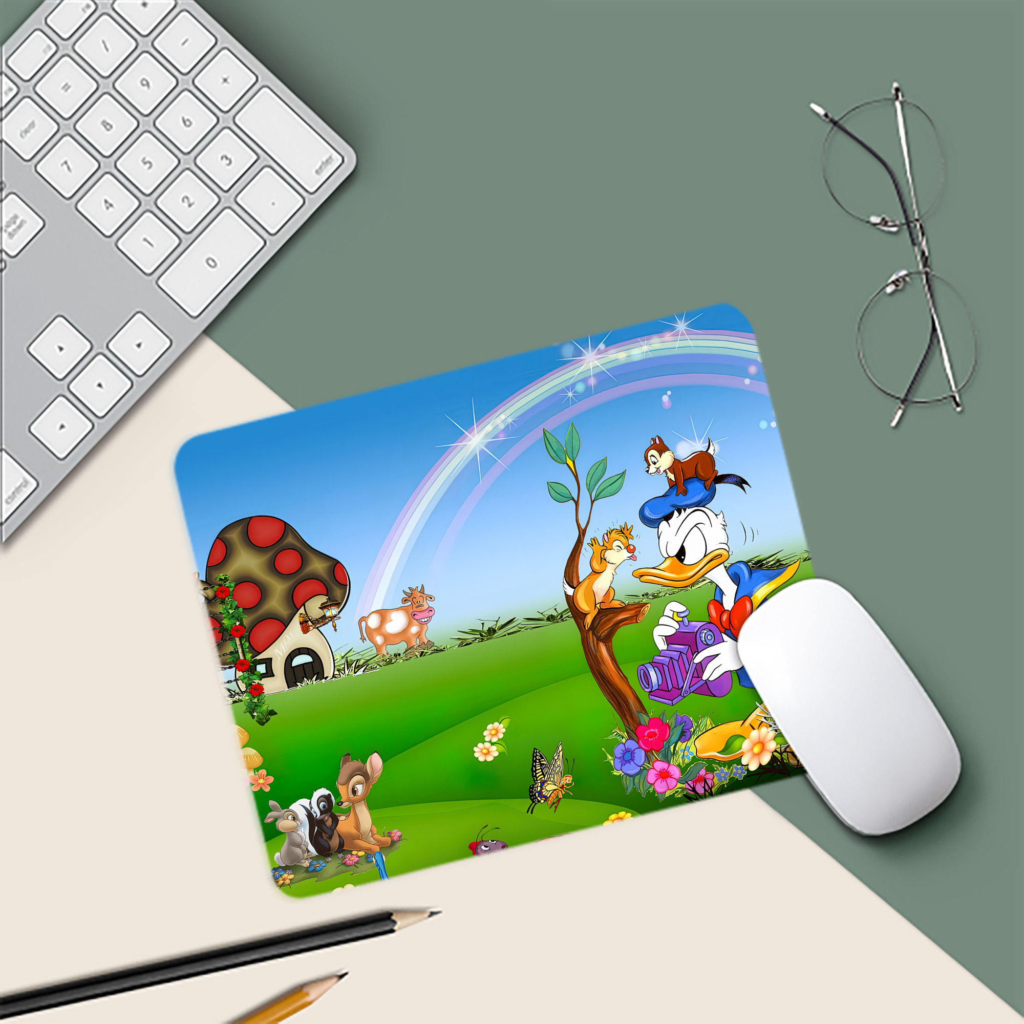 ミッキーマウス Mickey Mouse マウスパッド ステッチ加工 ラバー素材 防水 滑り止め 超薄型 ゲーミング/オフィス対応