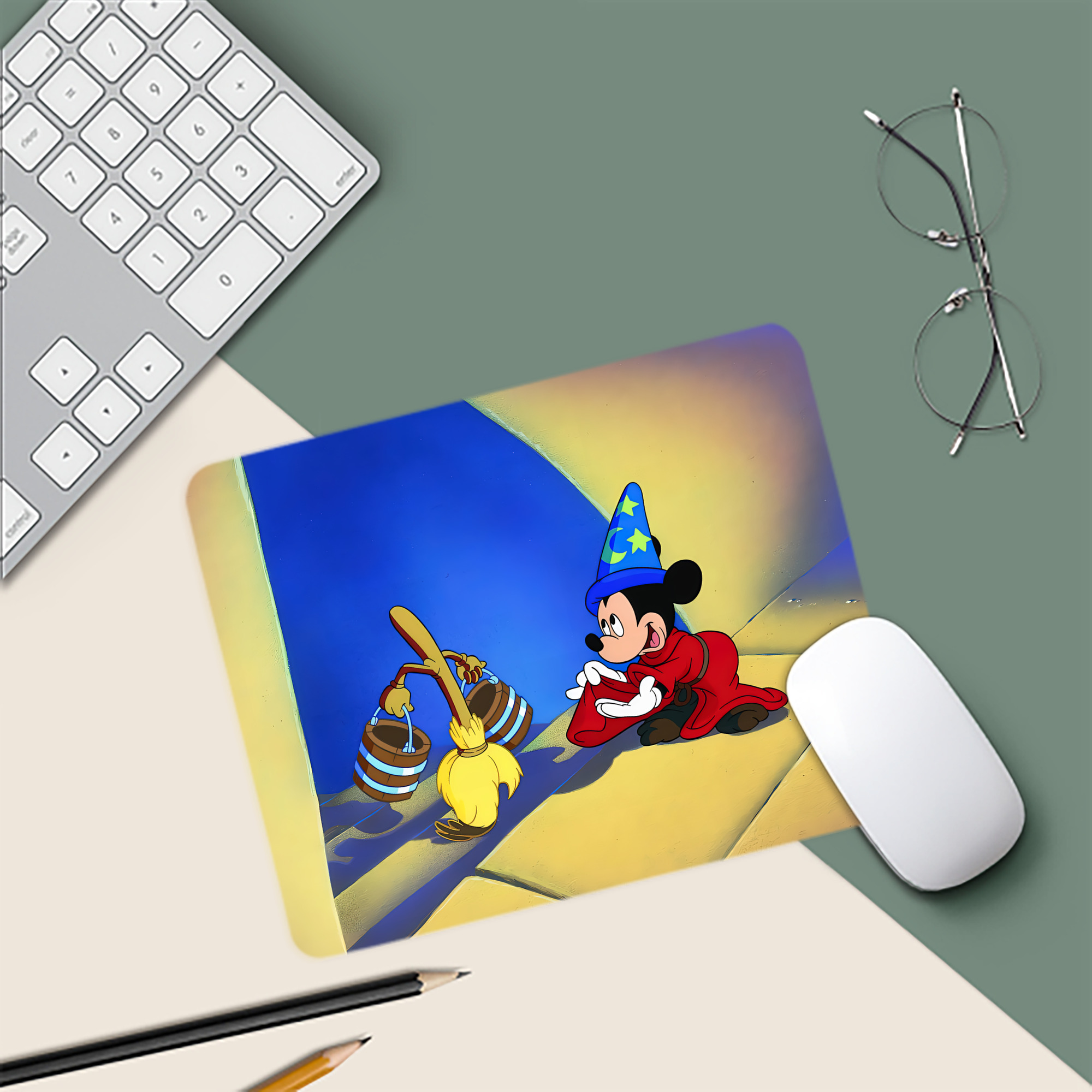 ミッキーマウス Mickey Mouse マウスパッド ステッチ加工 ラバー素材 防水 滑り止め 超薄型 ゲーミング/オフィス対応