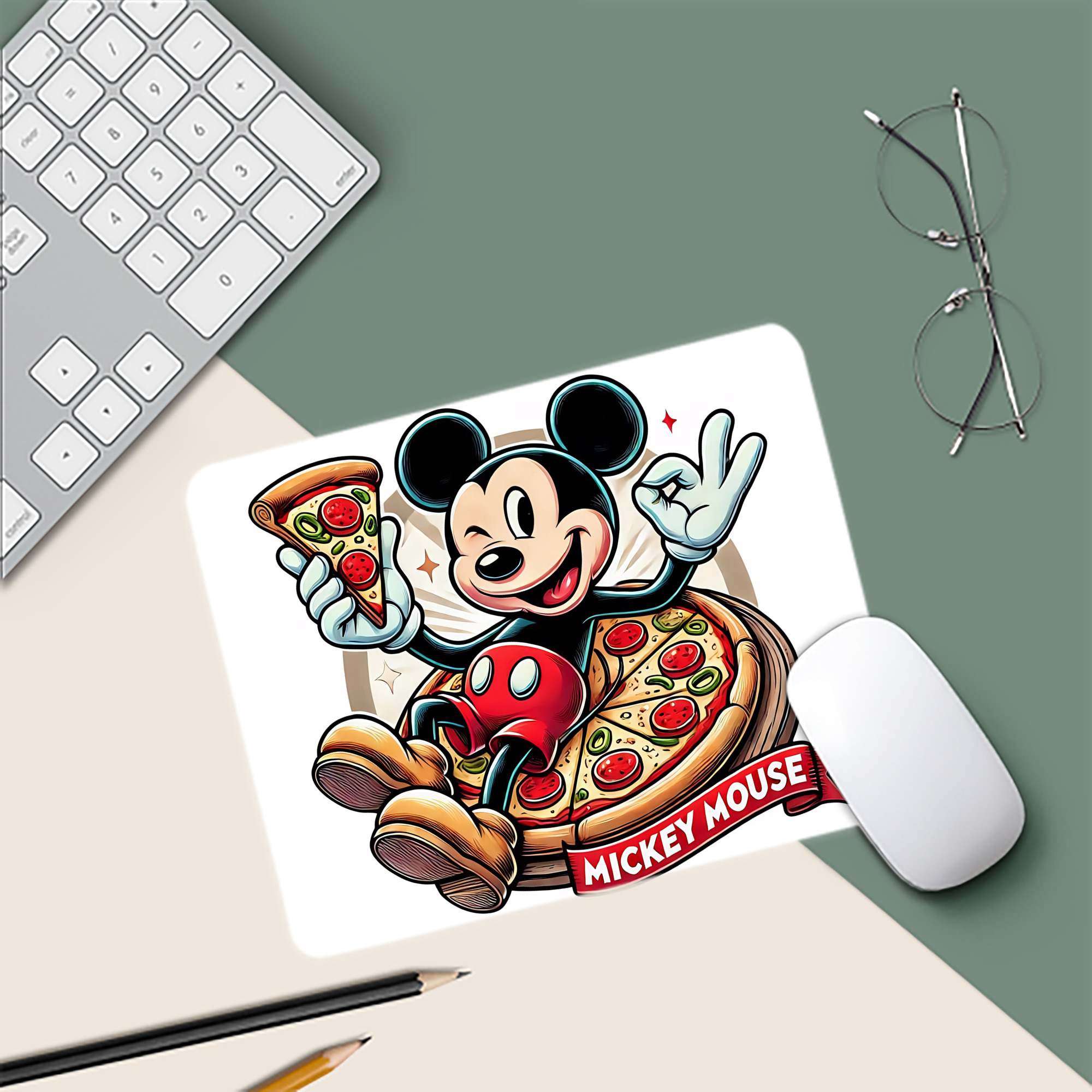 ミッキーマウス Mickey Mouse マウスパッド ステッチ加工 ラバー素材 防水 滑り止め 超薄型 ゲーミング/オフィス対応