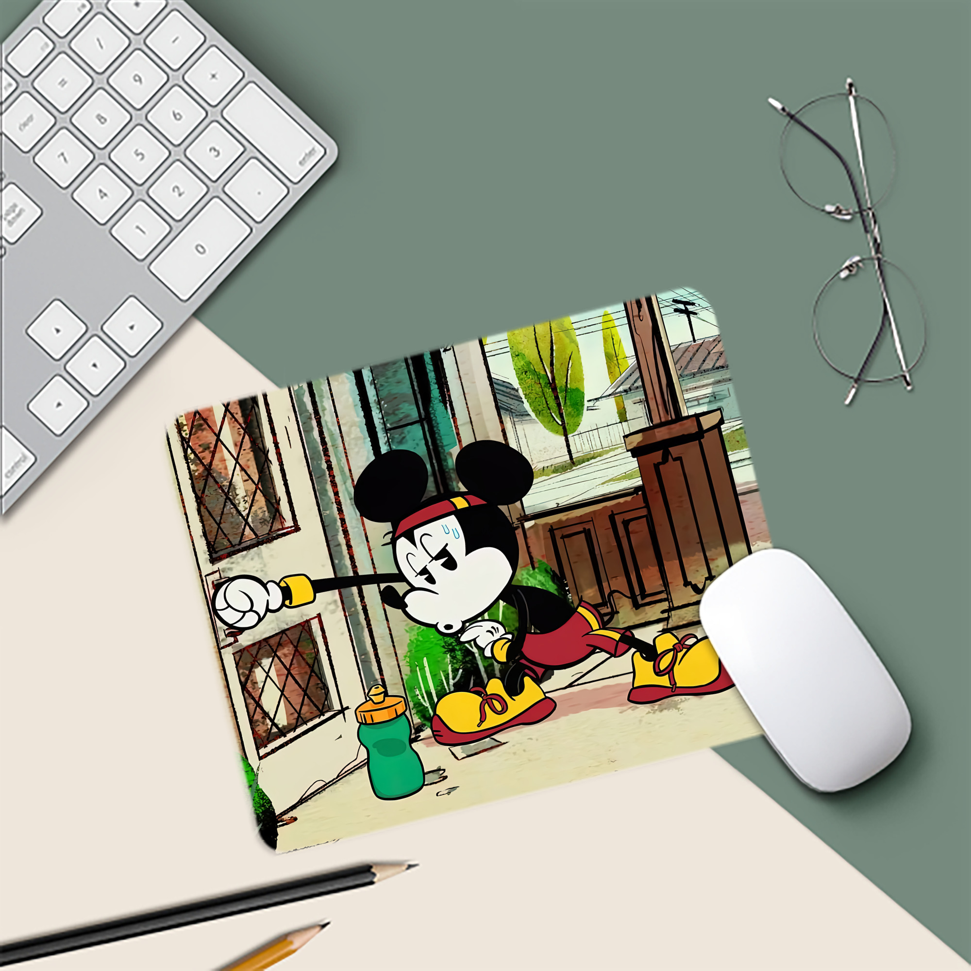 ミッキーマウス Mickey Mouse マウスパッド ステッチ加工 ラバー素材 防水 滑り止め 超薄型 ゲーミング/オフィス対応